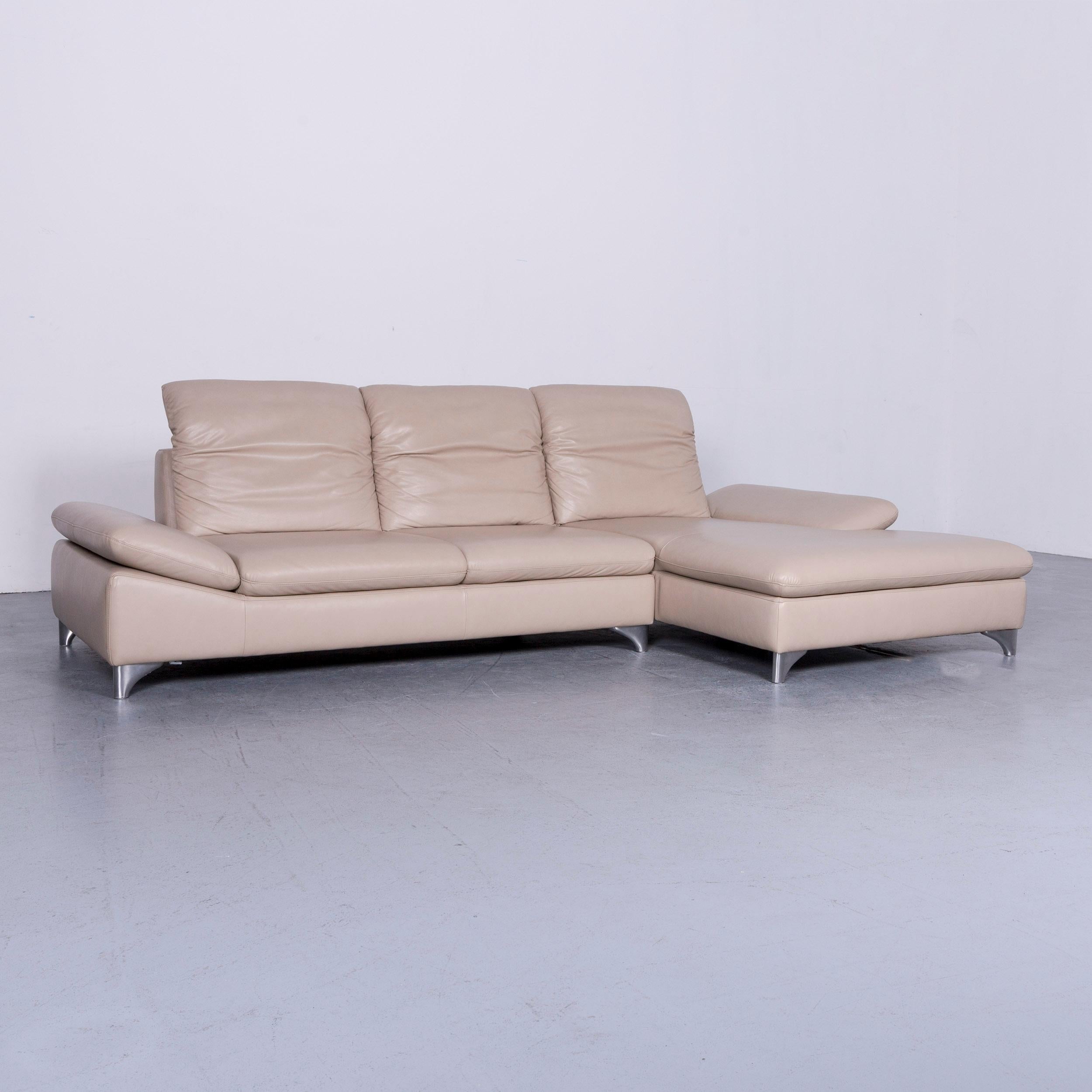 We bring to you an Willi Schillig Enjoy designer leather sofa footstool set beige modern.















 