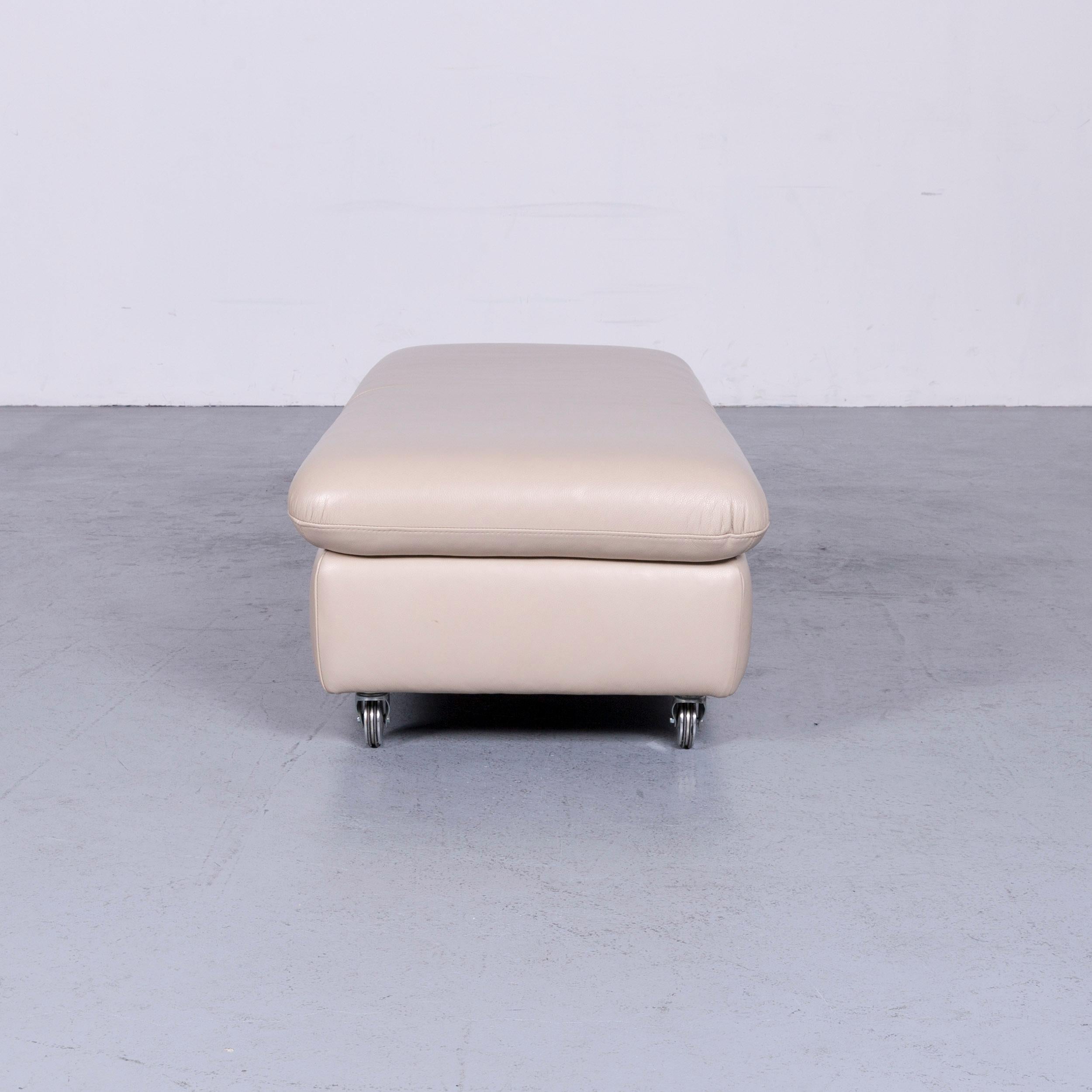 Willi Schillig Enjoy Designer Leather Sofa Footstool Set Beige Modern 15