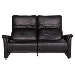 Willi Schillig Ergoline Leather Sofa Black Two-Seat Function Relax Function