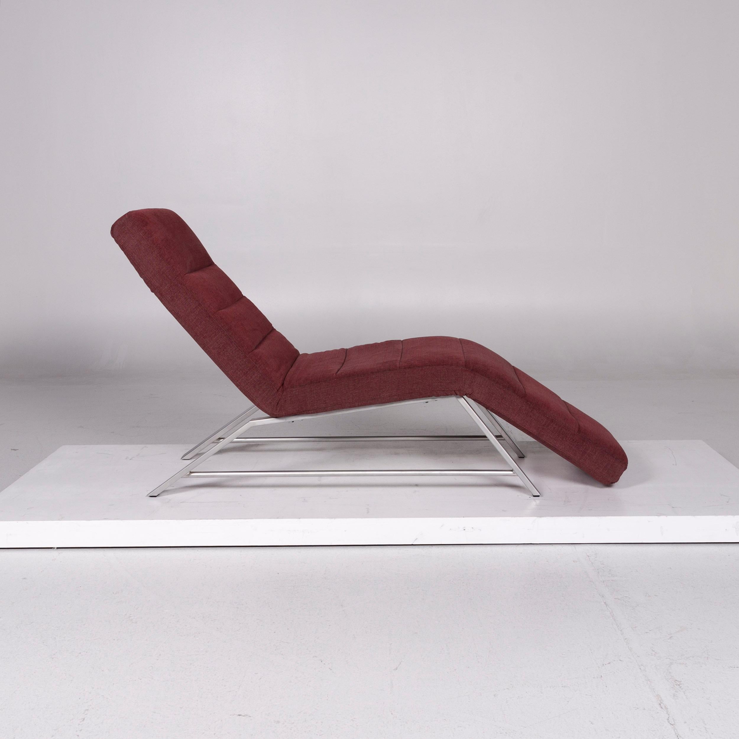 Willi Schillig Fabric Lounger Red Wine Red Relax Function In Excellent Condition For Sale In Cologne, DE