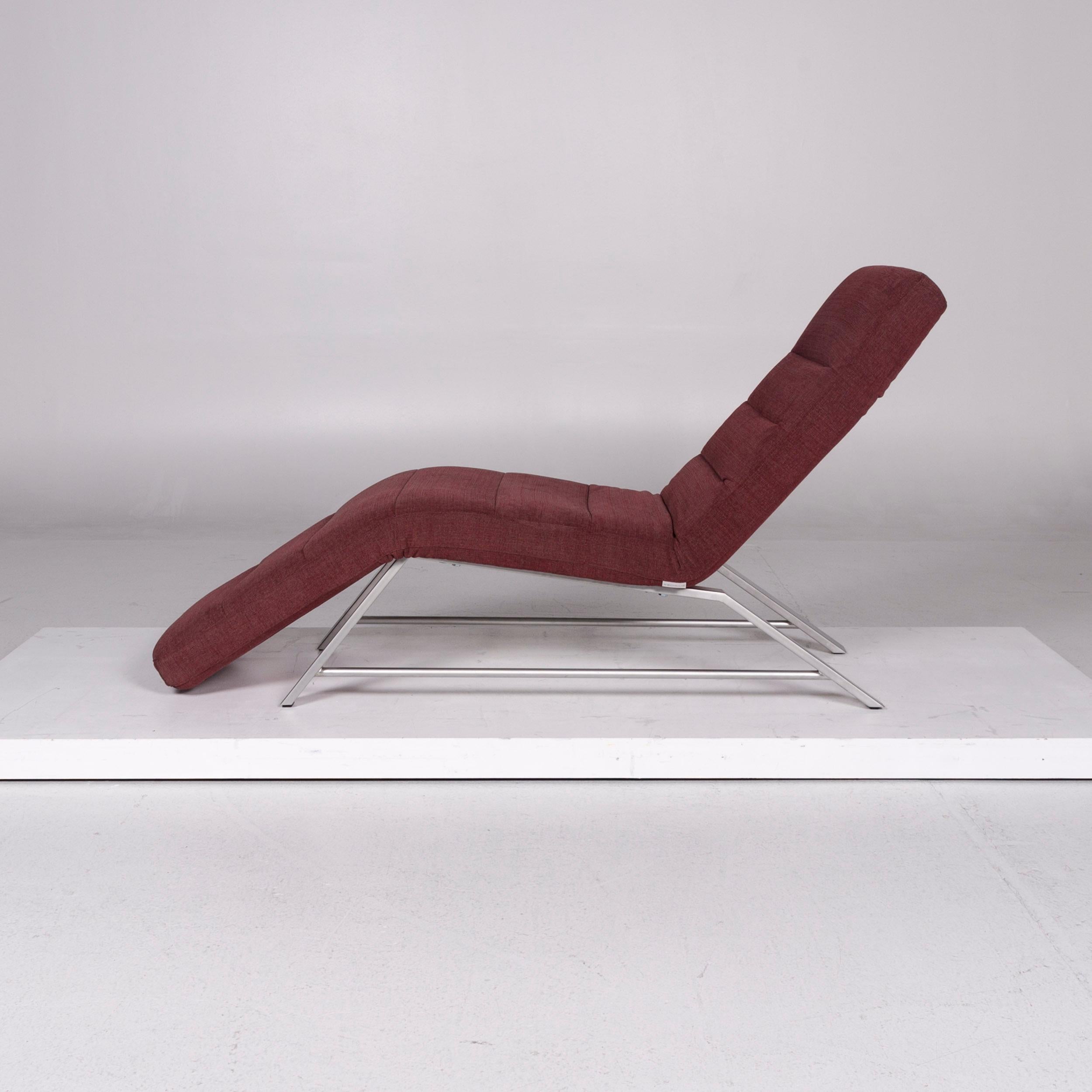 Willi Schillig Fabric Lounger Red Wine Red Relax Function For Sale 1