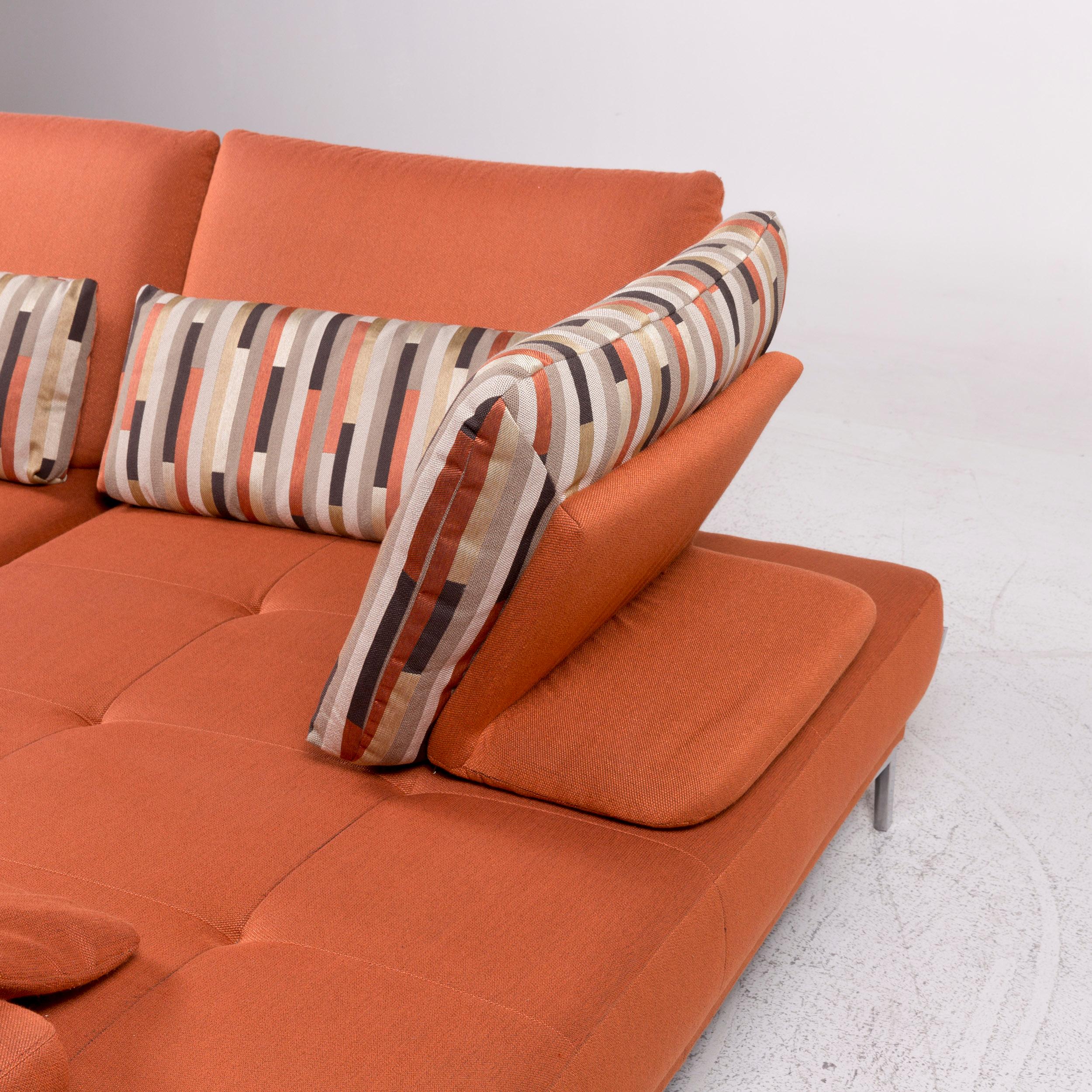 Willi Schillig Fabric Sofa Orange Corner Sofa 3