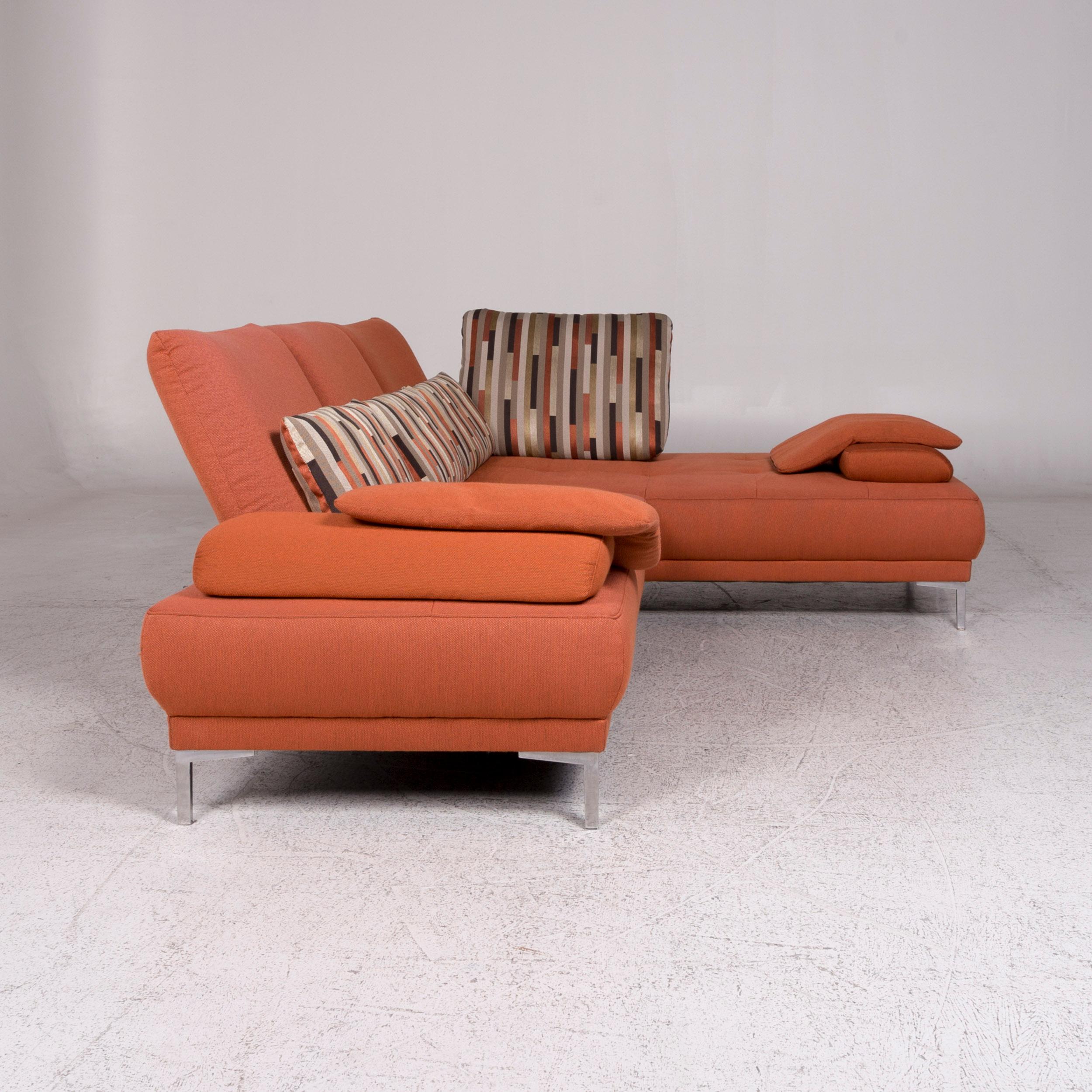 Willi Schillig Fabric Sofa Orange Corner Sofa 5