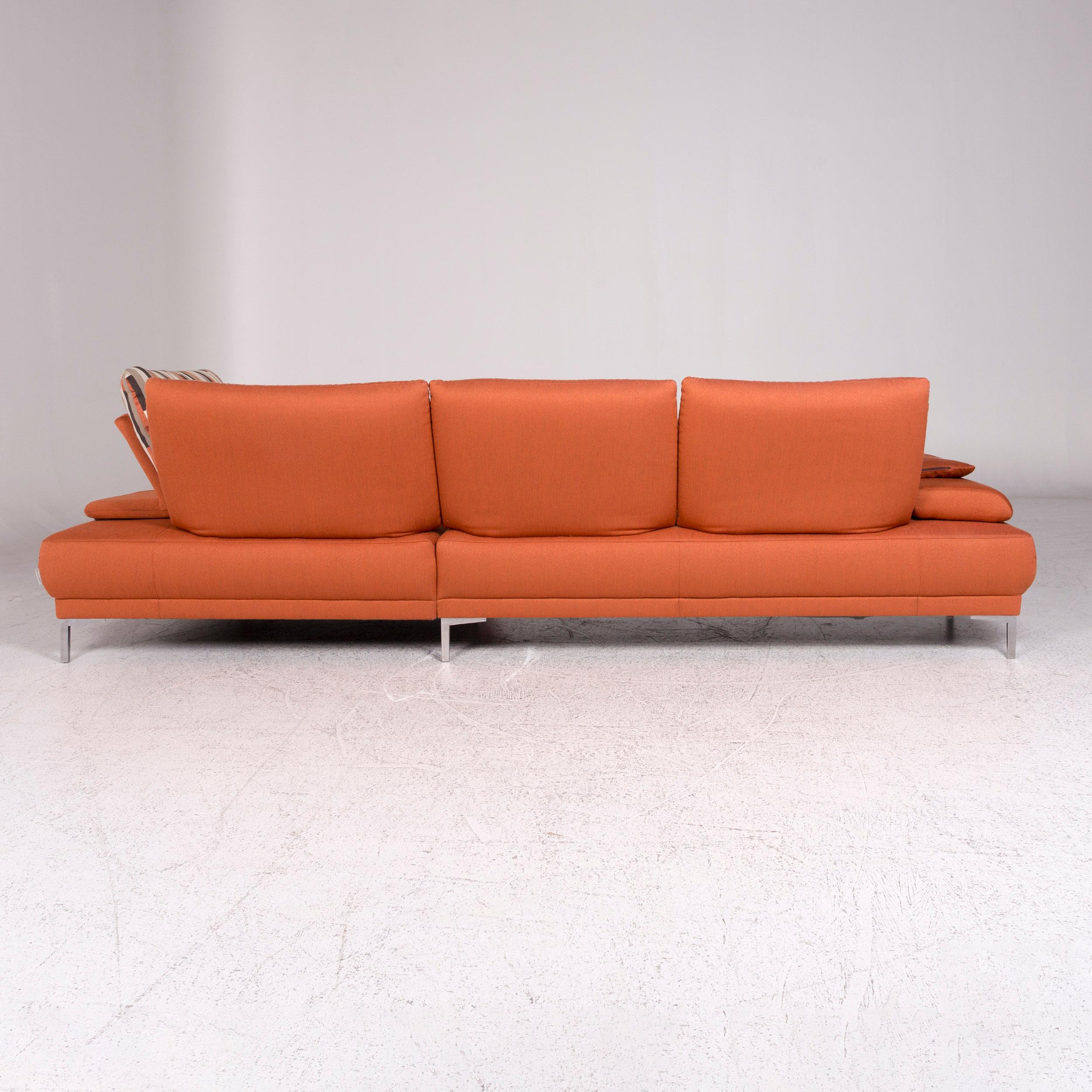 Willi Schillig Fabric Sofa Set Orange Corner Sofa Stool 8