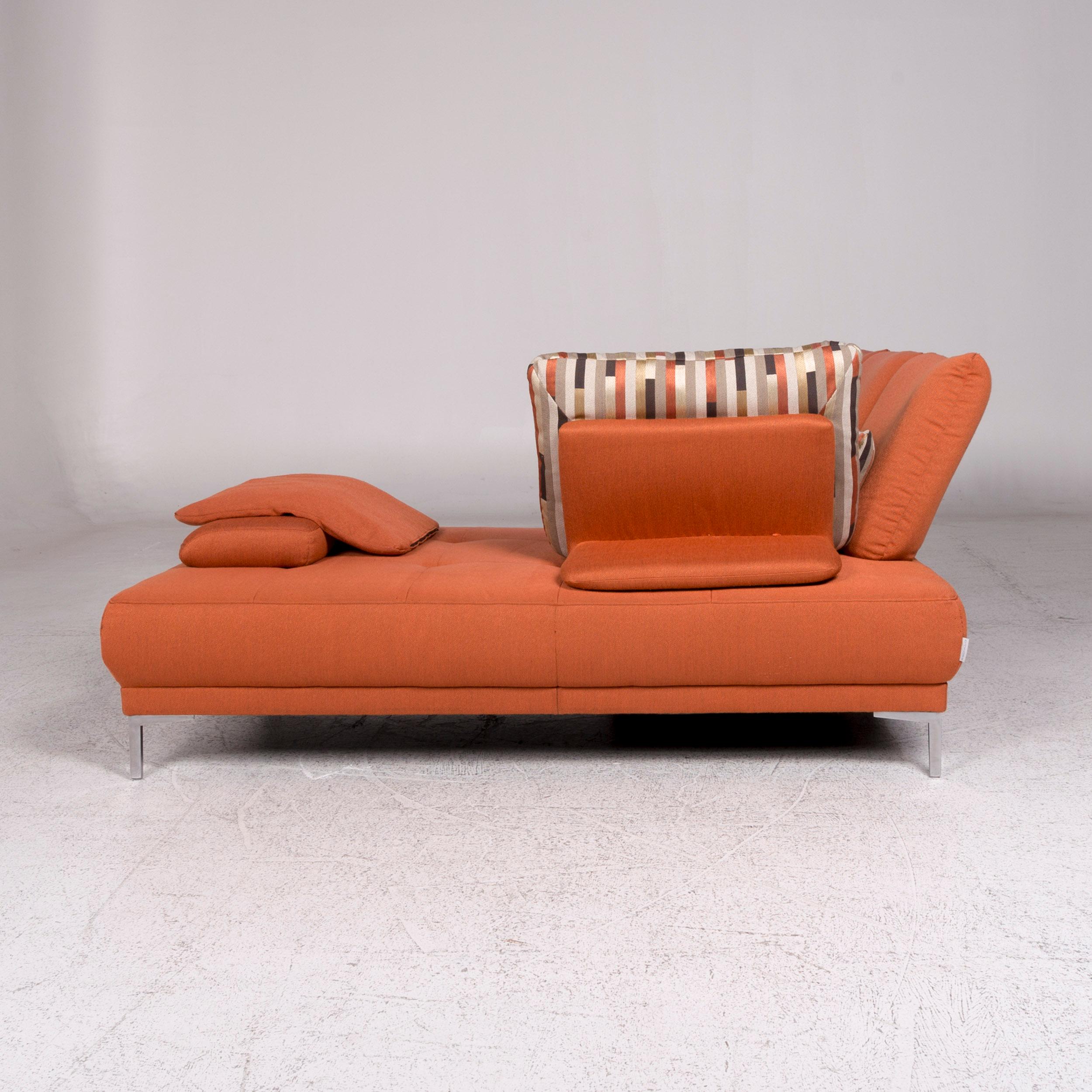 Willi Schillig Fabric Sofa Set Orange Corner Sofa Stool 9