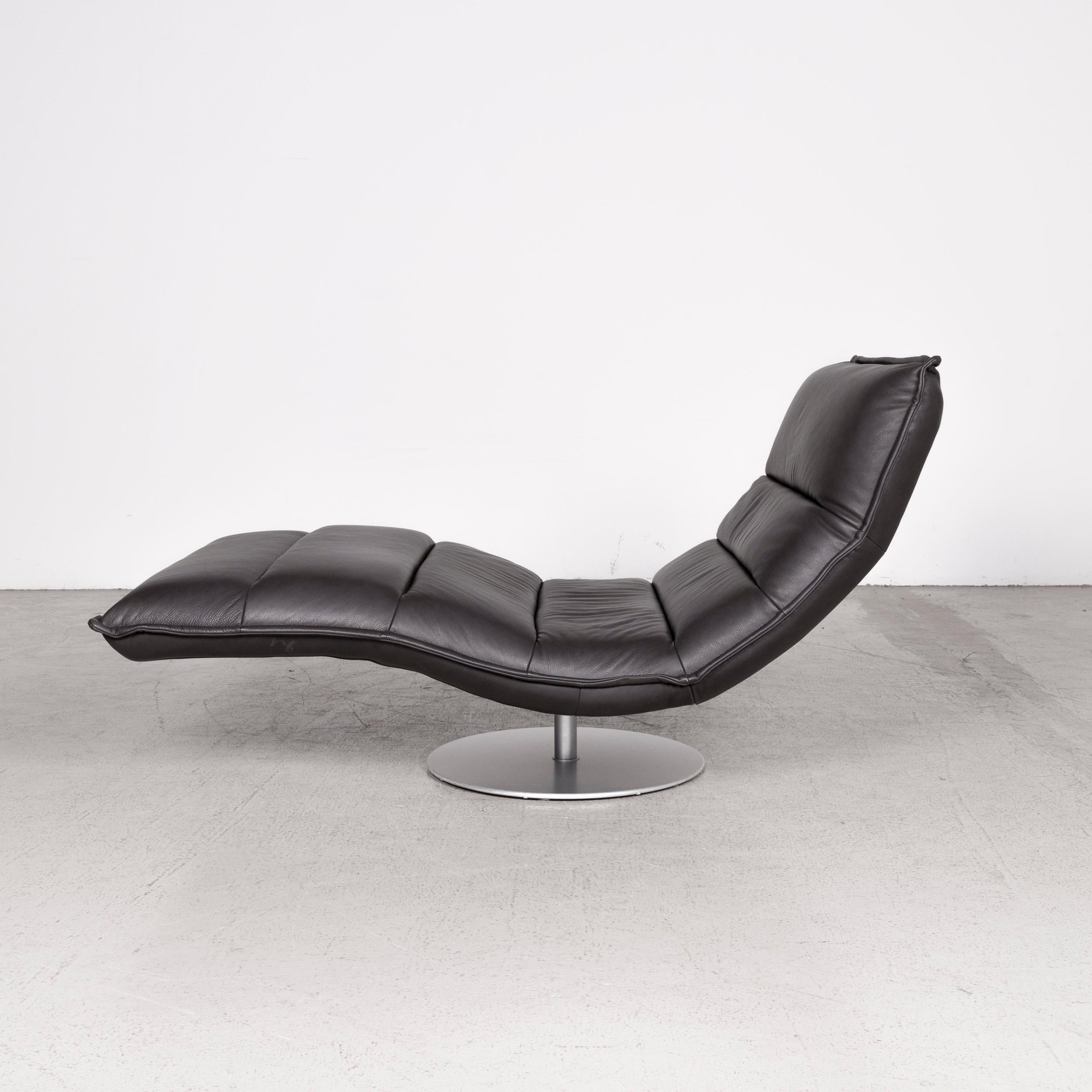 Willi Schillig Inkoognito Leather Lounger Anthracite Genuine Leather For Sale 7