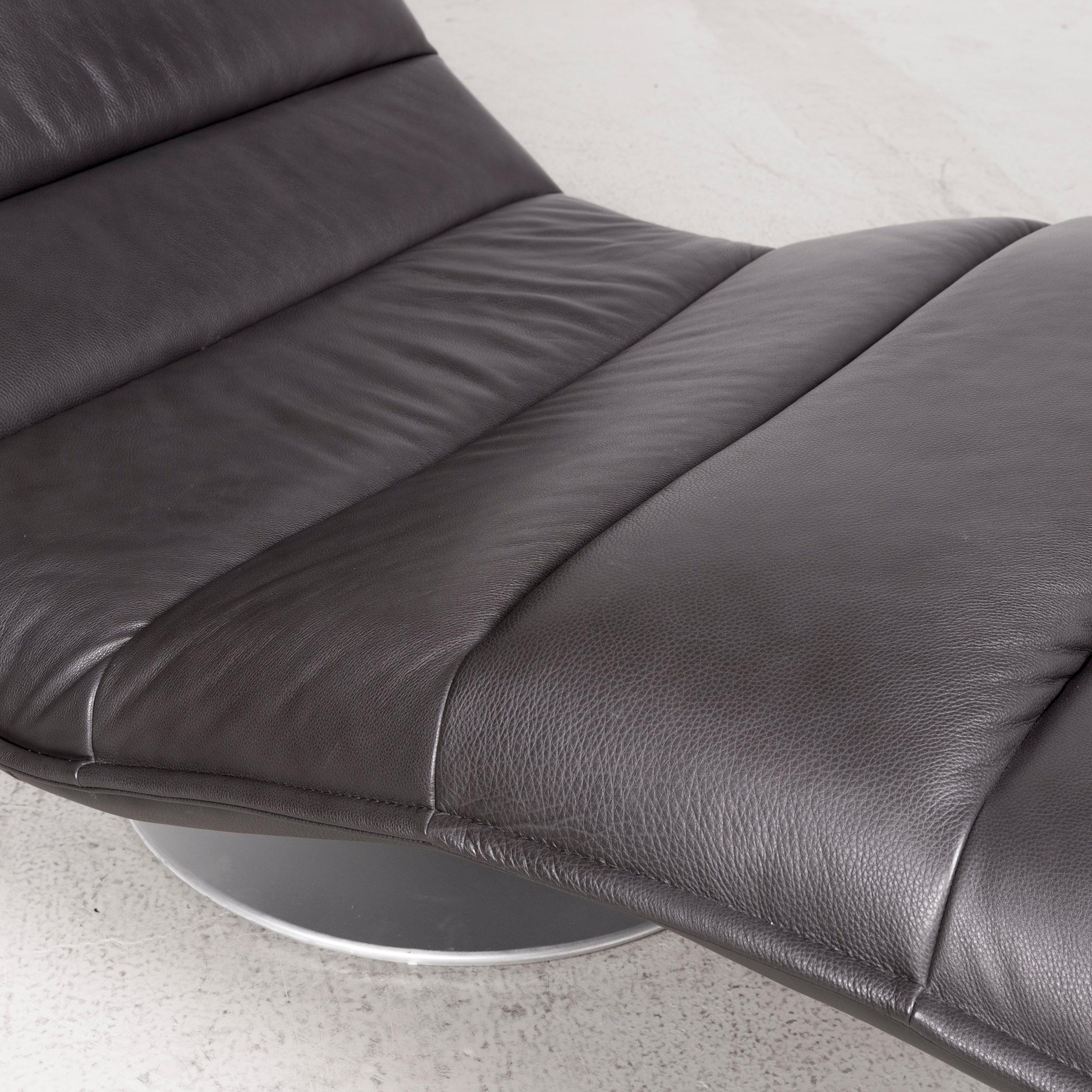 Willi Schillig Inkoognito Leather Lounger Anthracite Genuine Leather For Sale 1