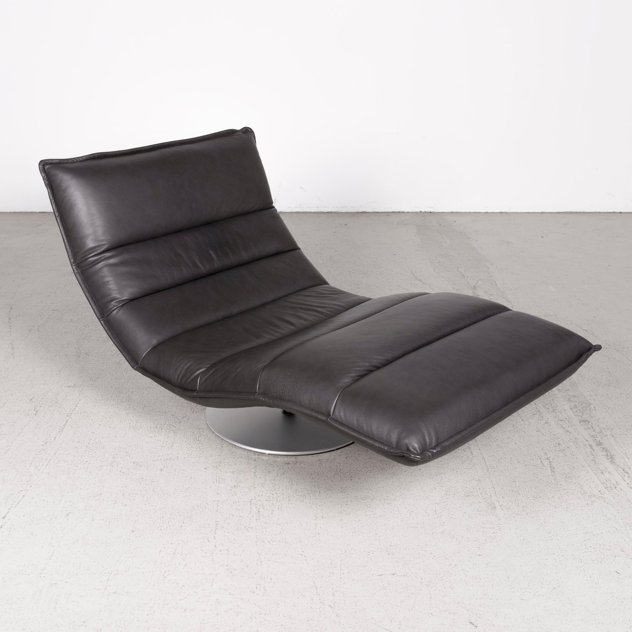 Willi Schillig Inkoognito Leather Lounger Anthracite Genuine Leather For Sale 2