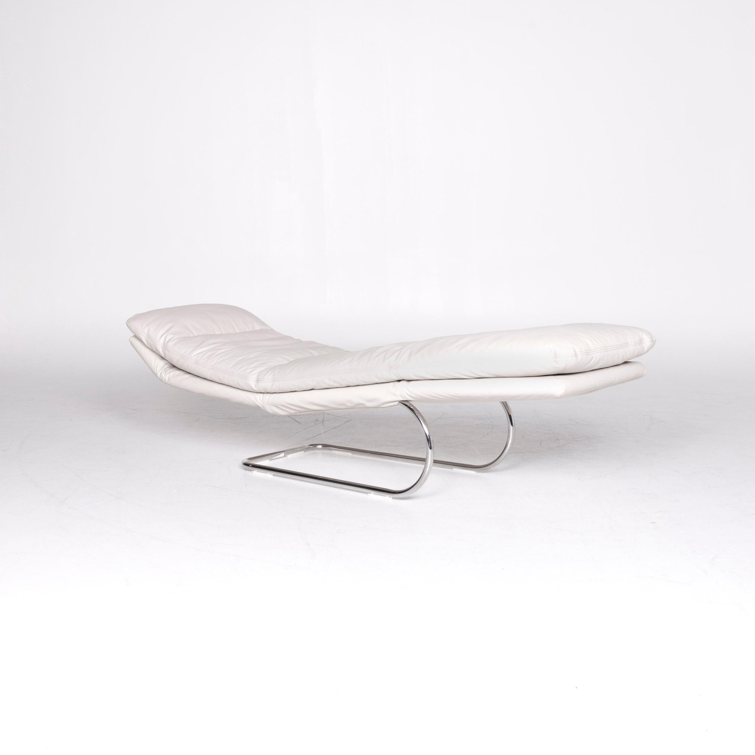 German Willi Schillig Jill Designer Leather Lounger Cream Chair Relax Function