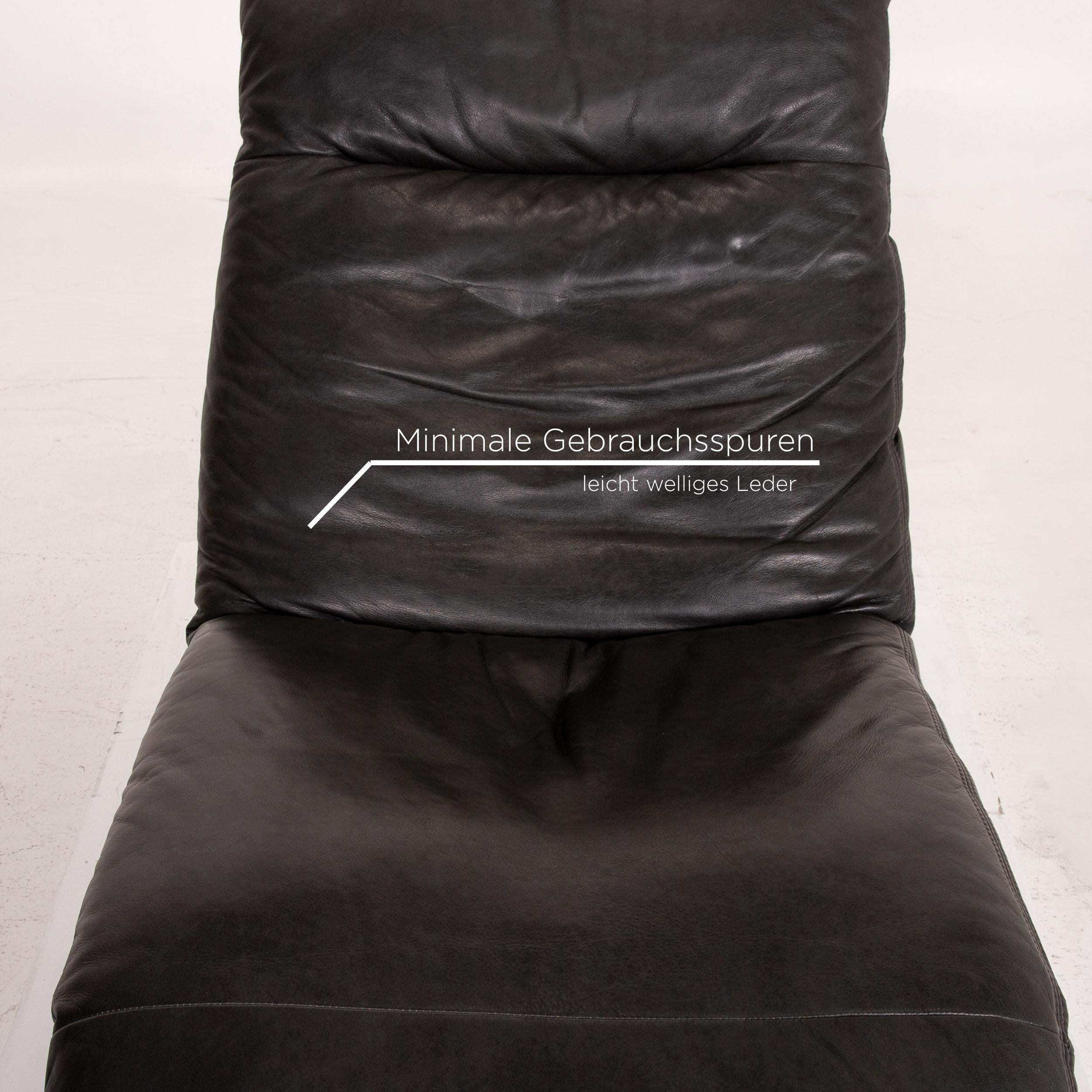 Willi Schillig Jill Leather Lounger Gray Relax lounger In Good Condition For Sale In Cologne, DE