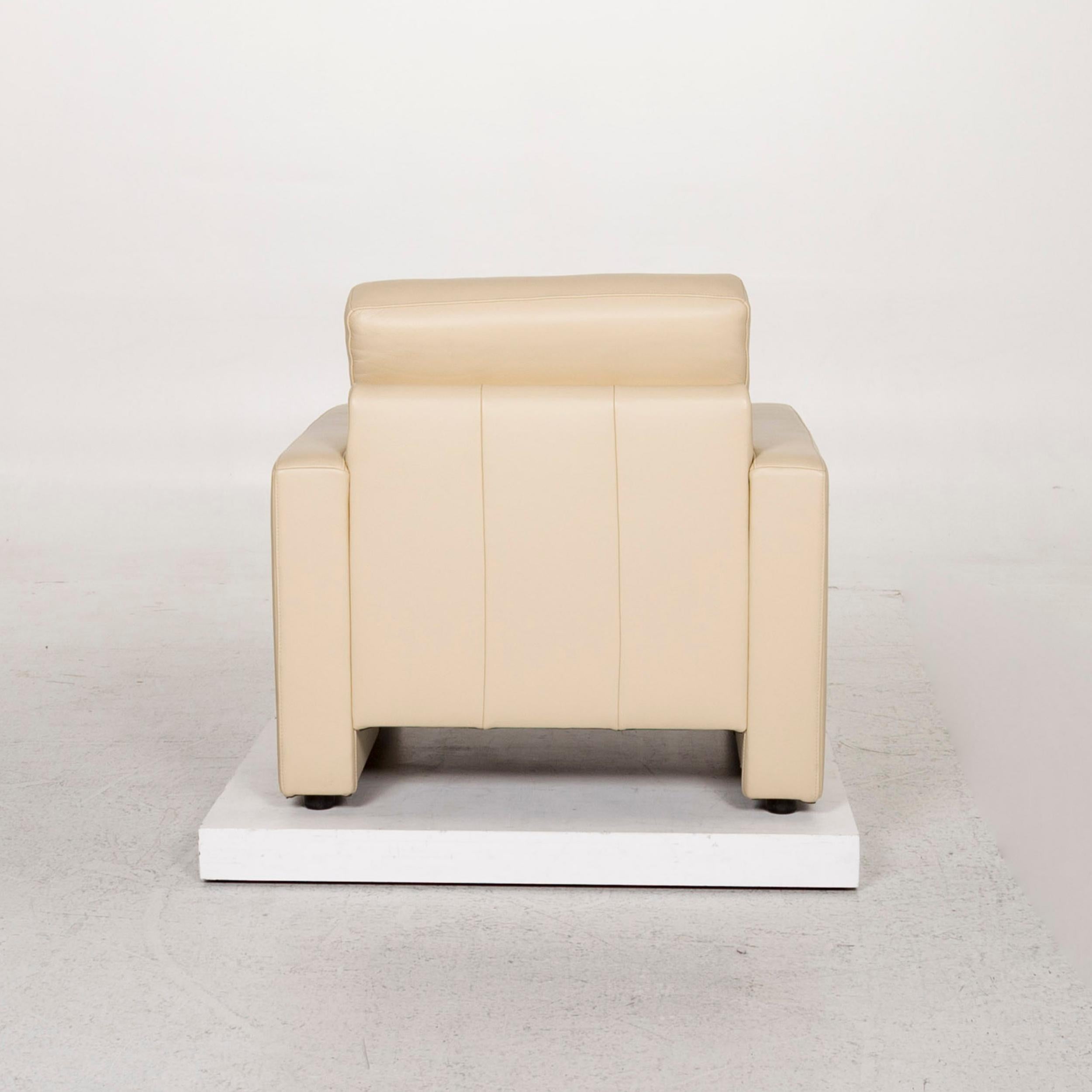 Willi Schillig Leather Armchair Cream For Sale 1