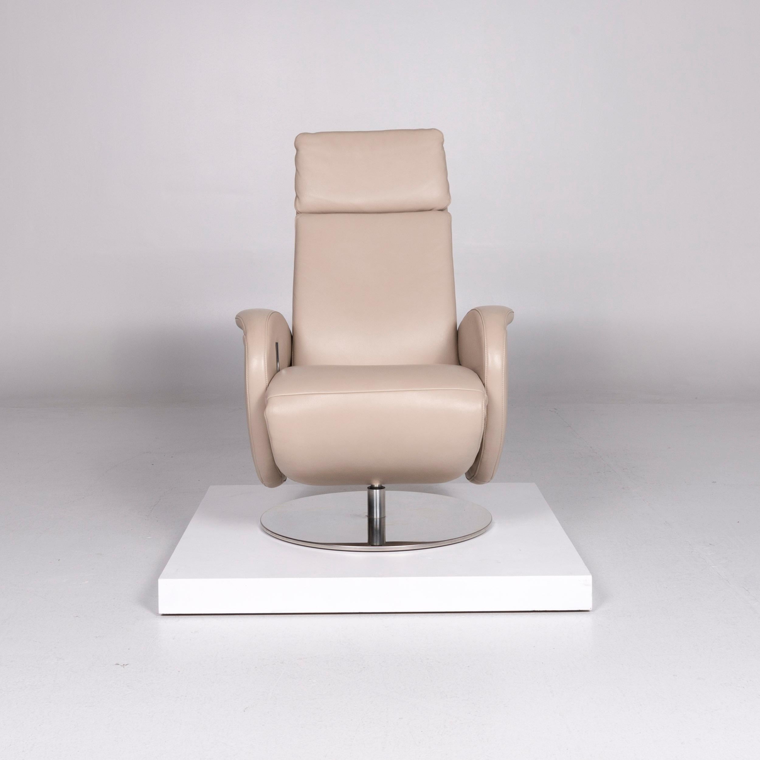 Contemporary Willi Schillig Leather Armchair Cream Relax Function For Sale