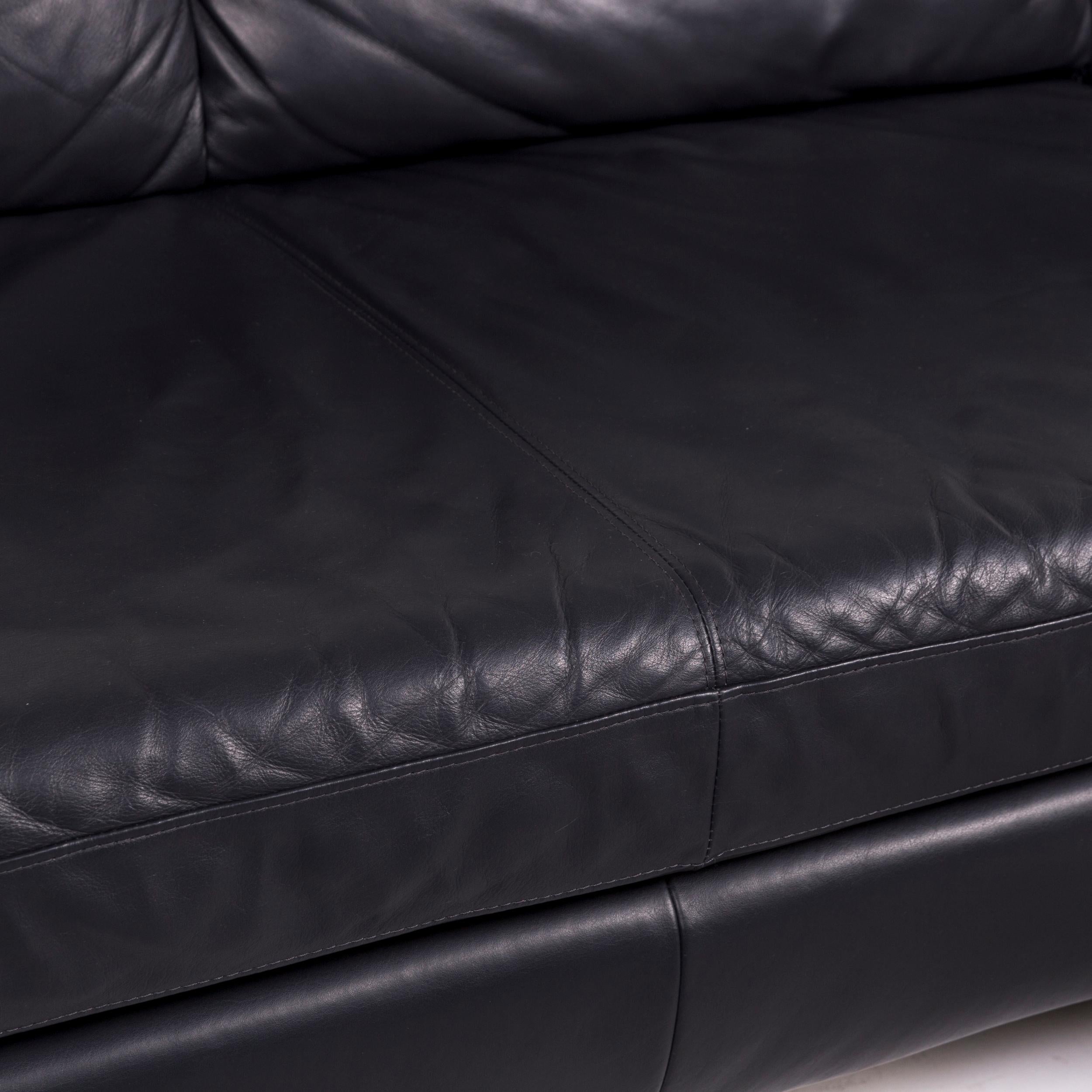 We bring to you a Willi Schillig leather corner sofa anthracite gray sofa couch.
 SKU: #12232
 

 Product Measurements in centimeters:
 

 depth: 90
 width: 206
 height: 81
 seat-height: 41
 rest-height: 66
 seat-depth: 51
 seat-width: