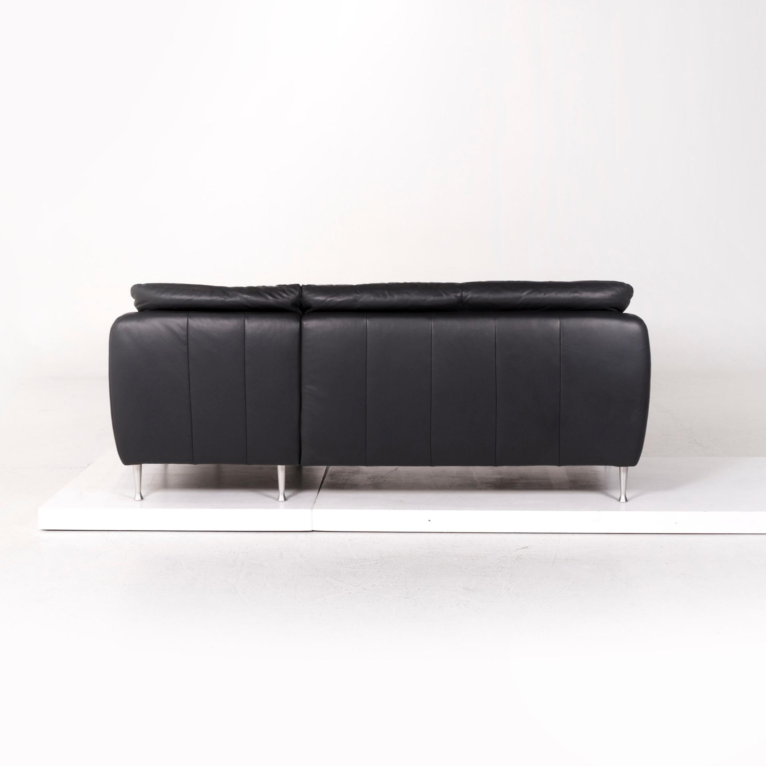 Willi Schillig Leather Corner Sofa Anthracite Gray Sofa Couch For Sale 2