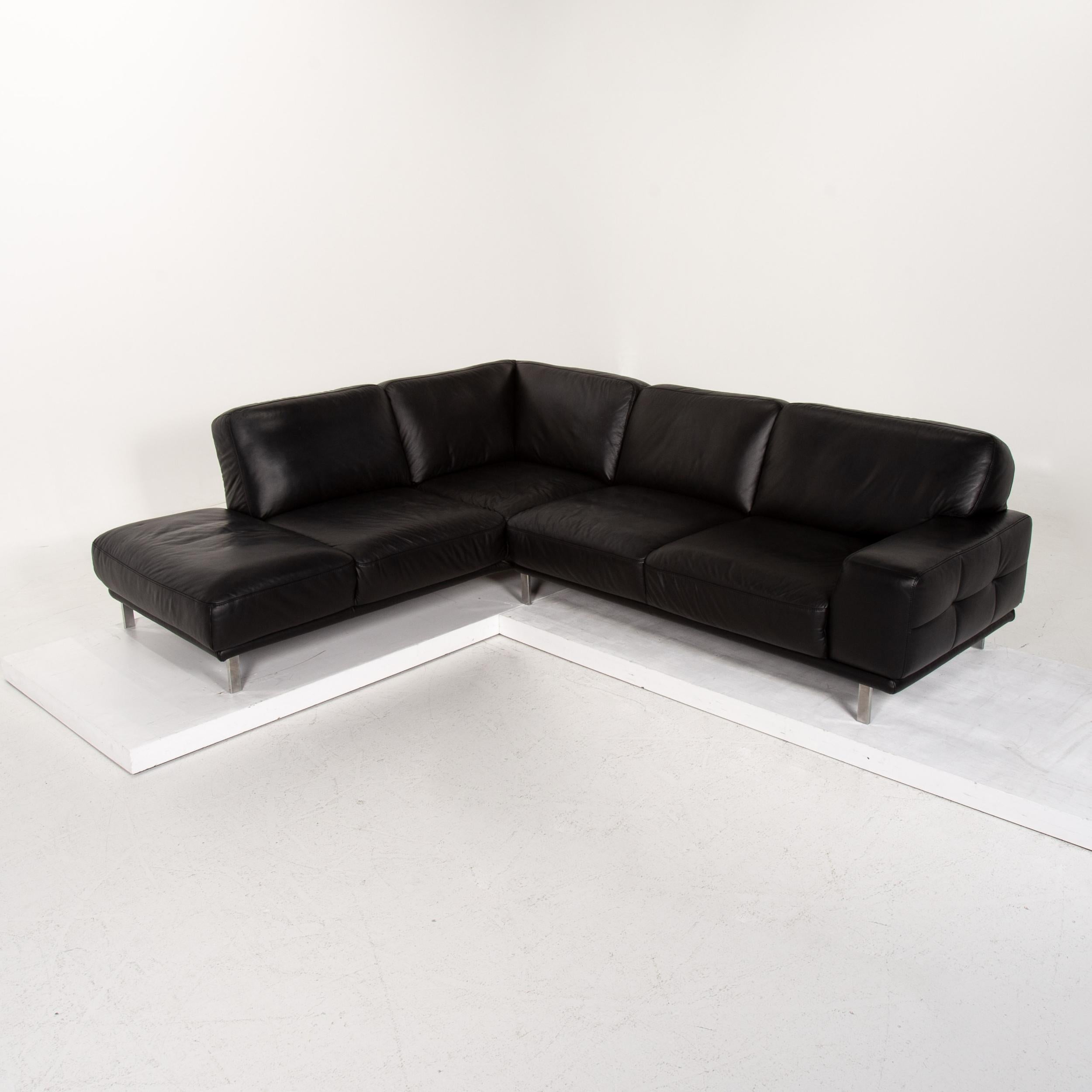 Willi Schillig Leather Corner Sofa Black Sofa Couch For Sale 4