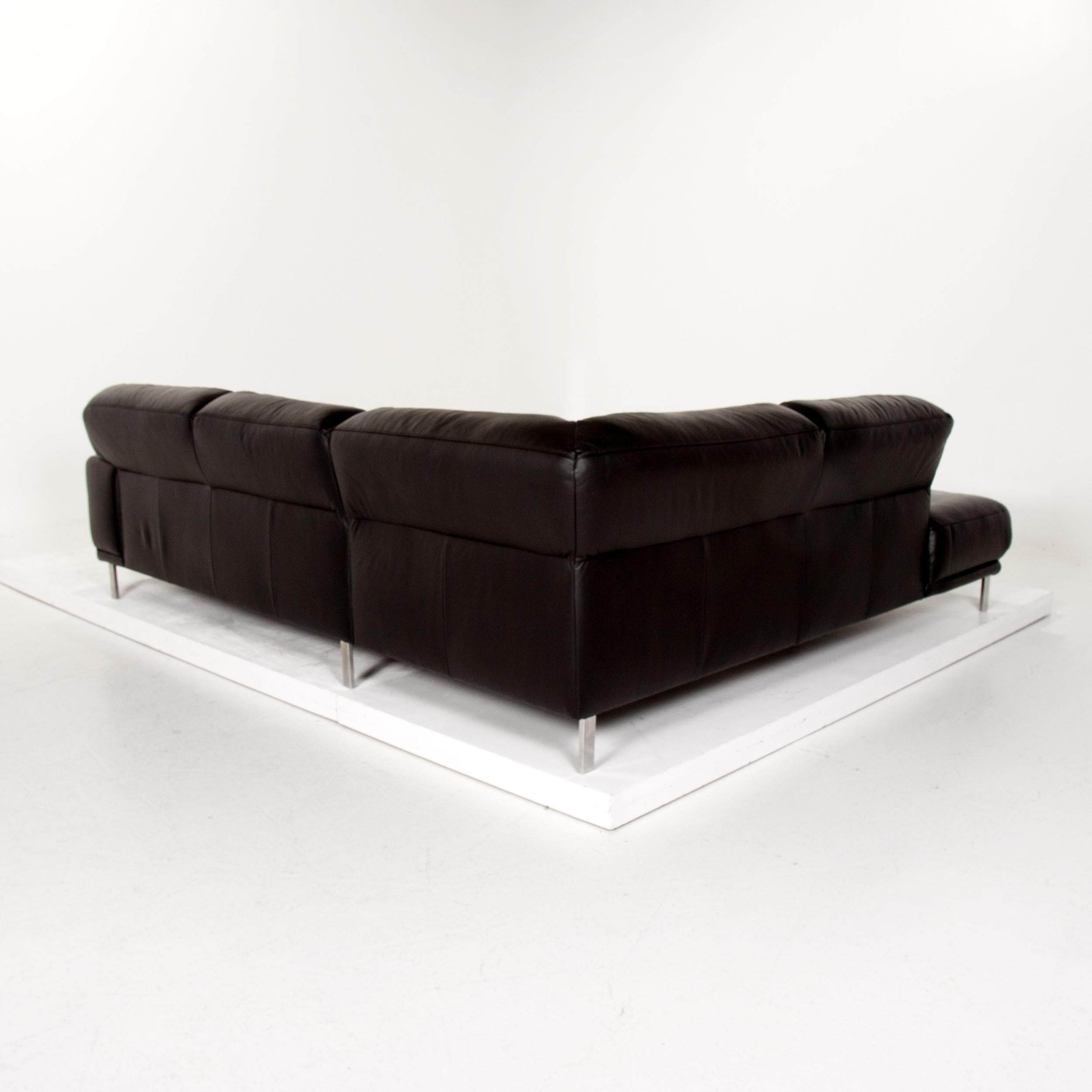 Willi Schillig Leather Corner Sofa Black Sofa Couch For Sale 6