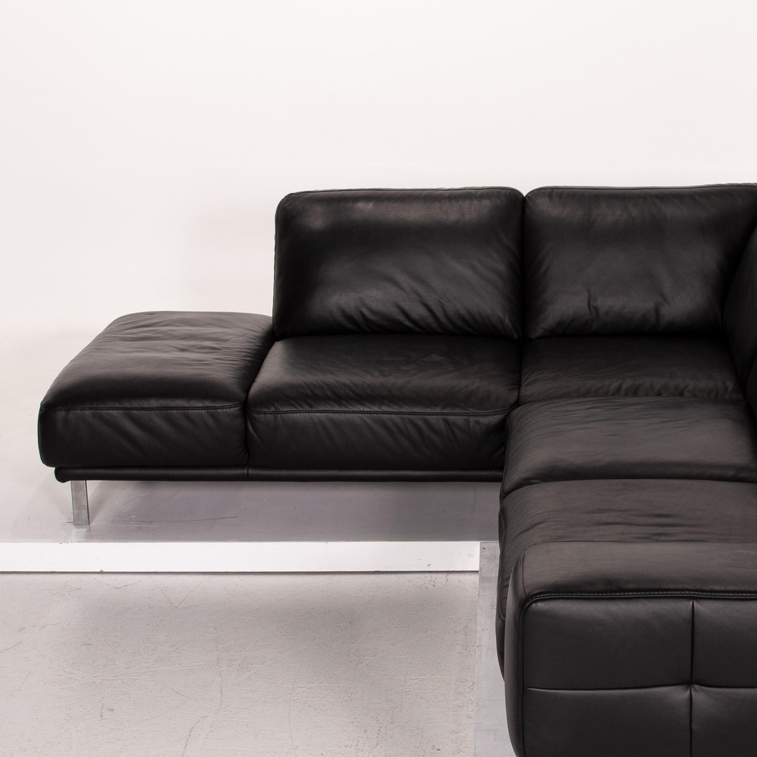 Willi Schillig Leather Corner Sofa Black Sofa Couch For Sale 2