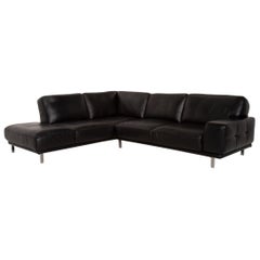 Willi Schillig Leather Corner Sofa Black Sofa Couch