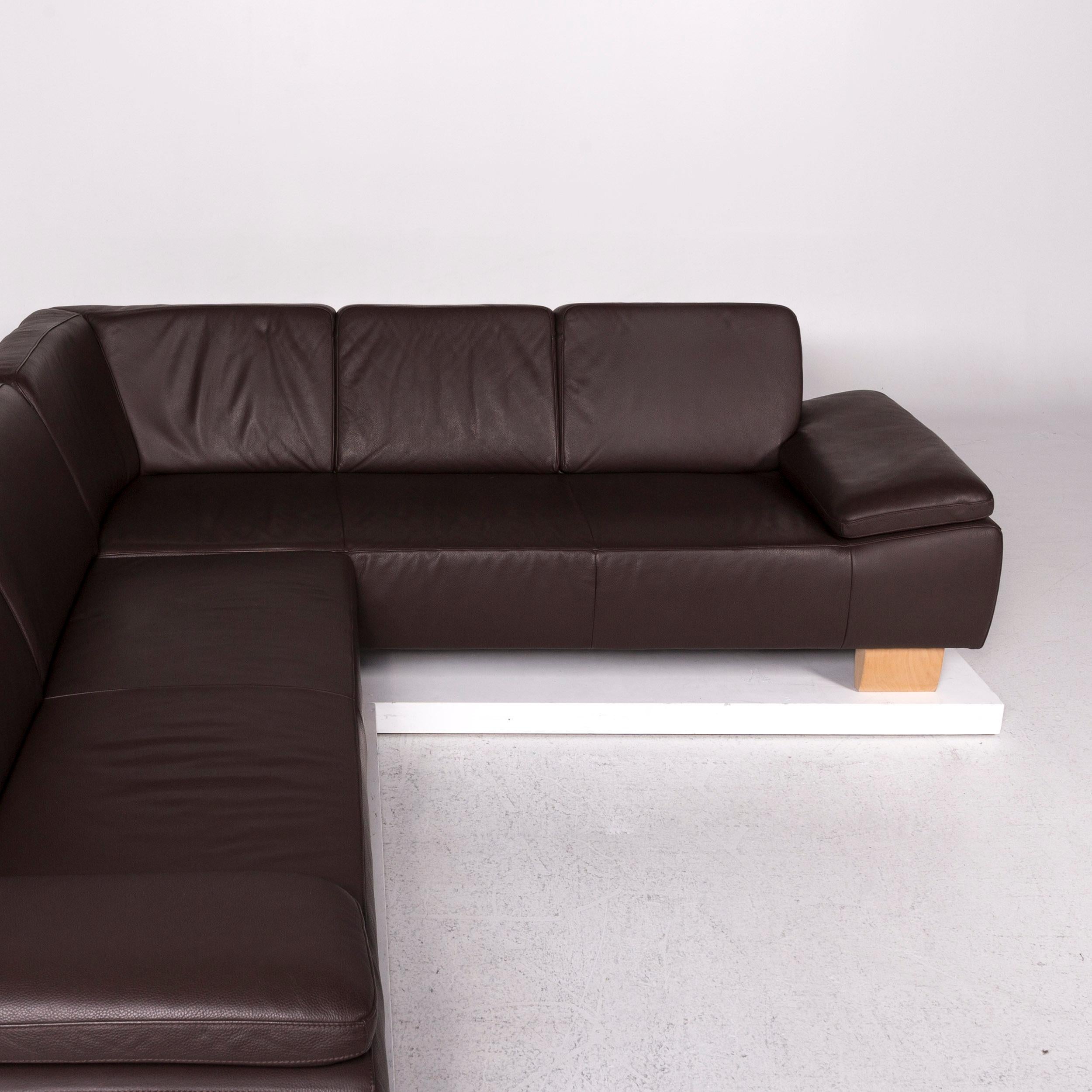 Willi Schillig Leather Corner Sofa Brown Dark Brown Sofa Couch For Sale 3