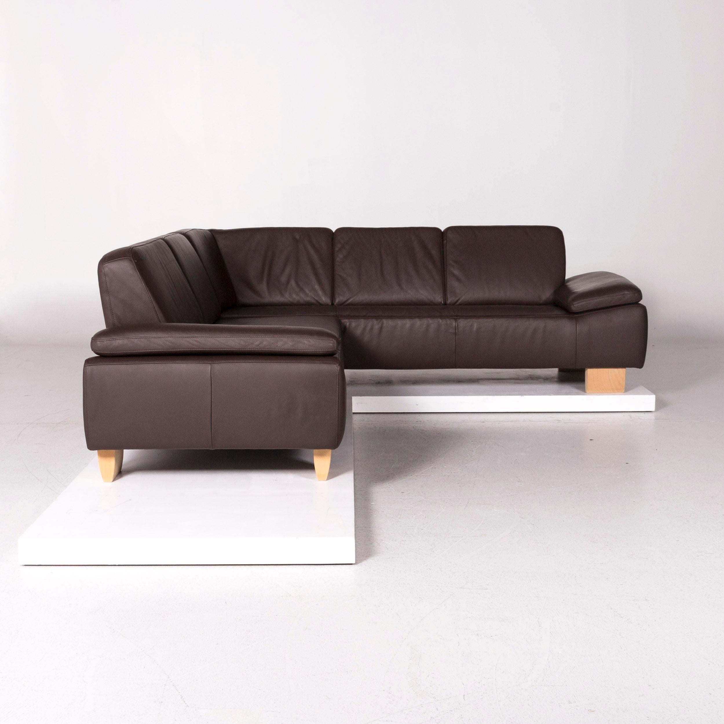 Willi Schillig Leather Corner Sofa Brown Dark Brown Sofa Couch For Sale 4