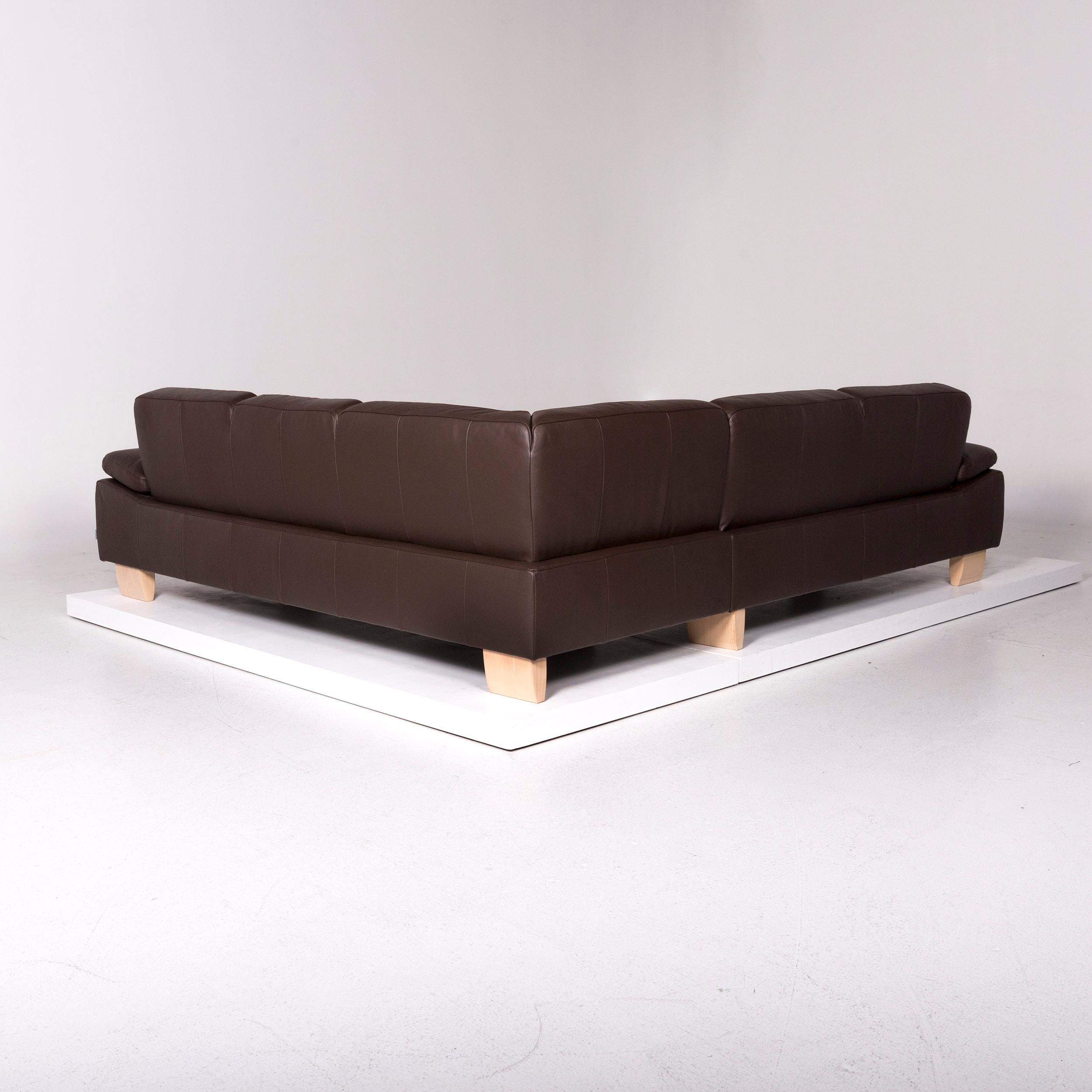 Willi Schillig Leather Corner Sofa Brown Dark Brown Sofa Couch For Sale 5