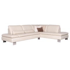 Willi Schillig Leather Corner Sofa Cream Sofa Function Couch
