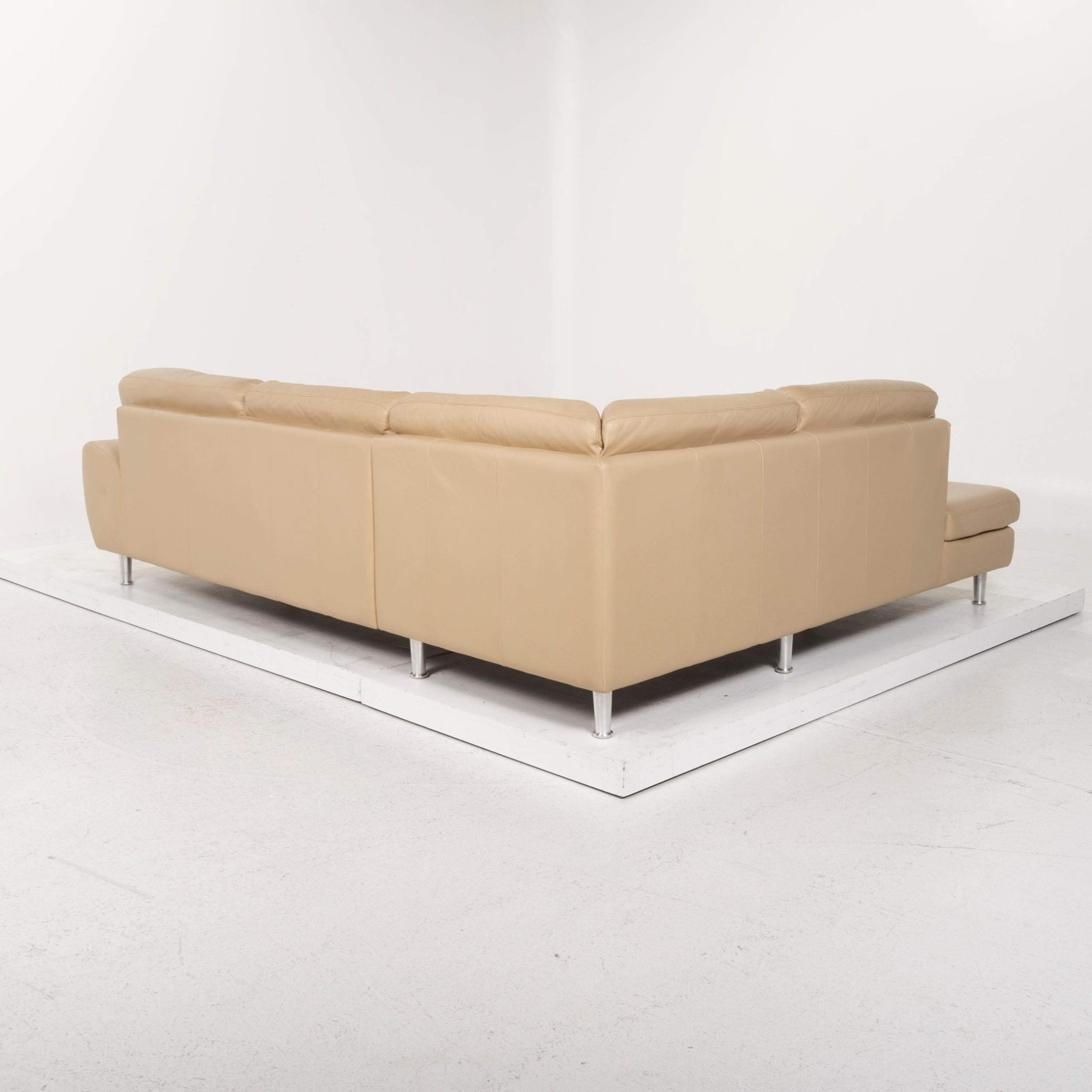 Willi Schillig Leather Sofa Beige Corner Sofa For Sale 6