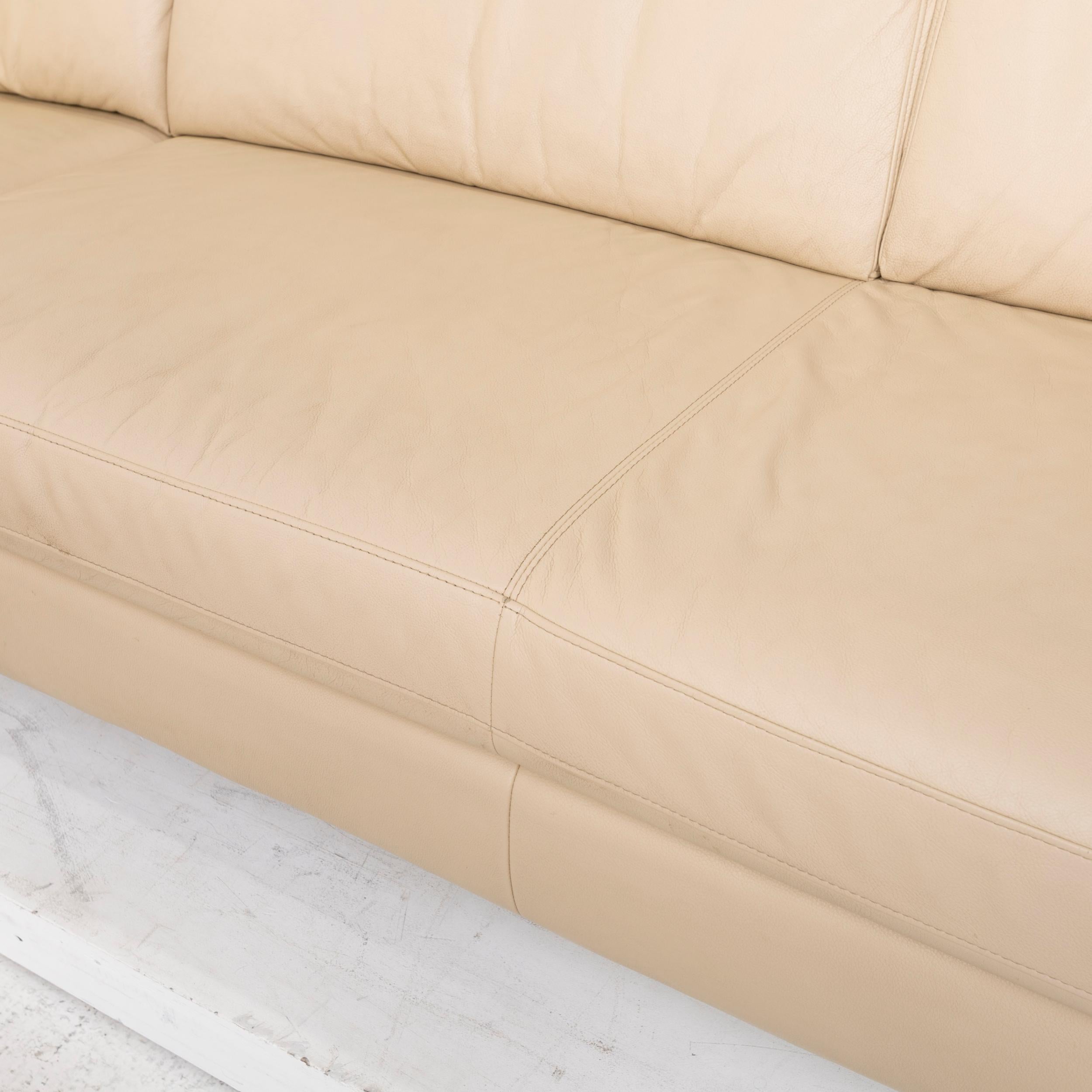 Modern Willi Schillig Leather Sofa Beige Corner Sofa For Sale