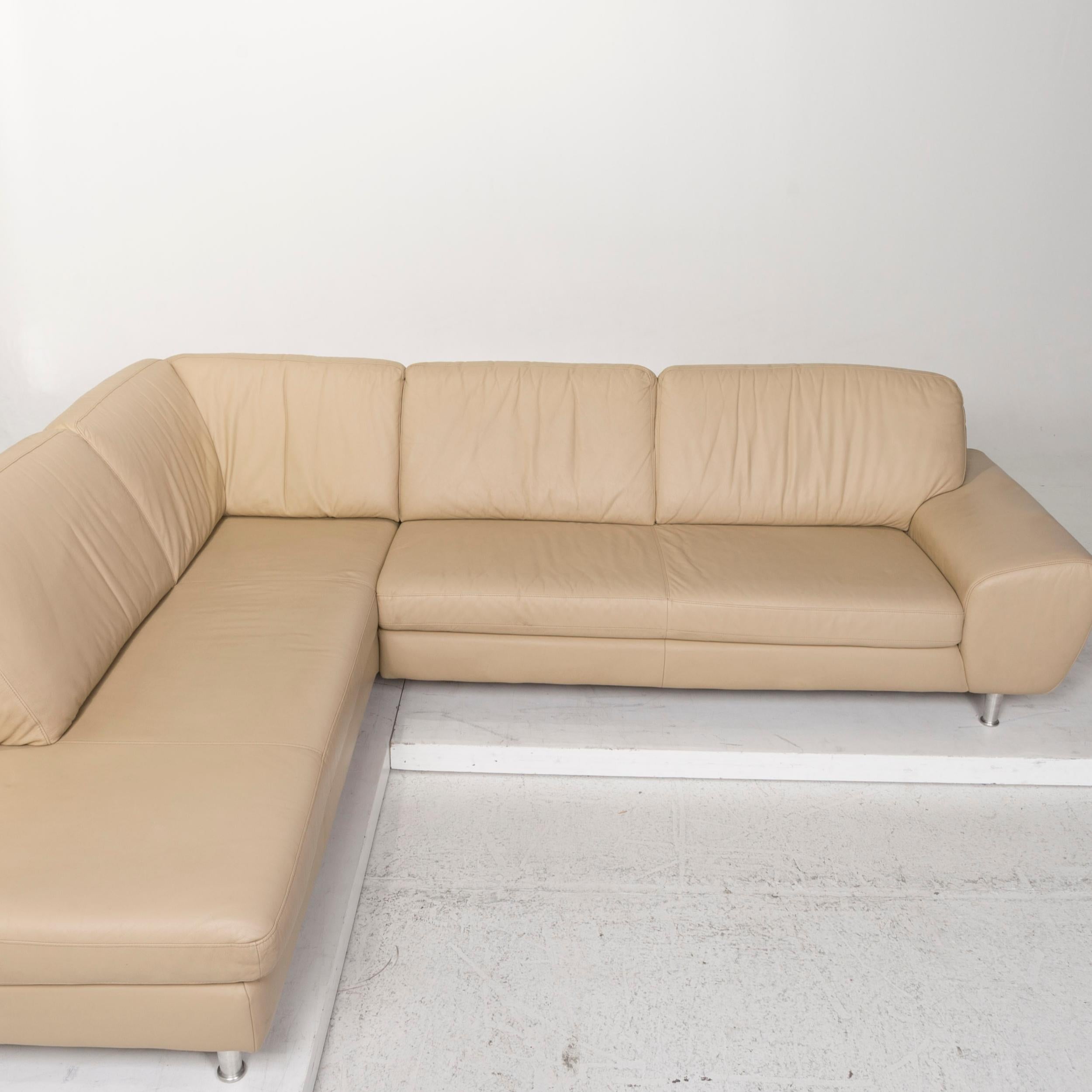 Willi Schillig Leather Sofa Beige Corner Sofa For Sale 3