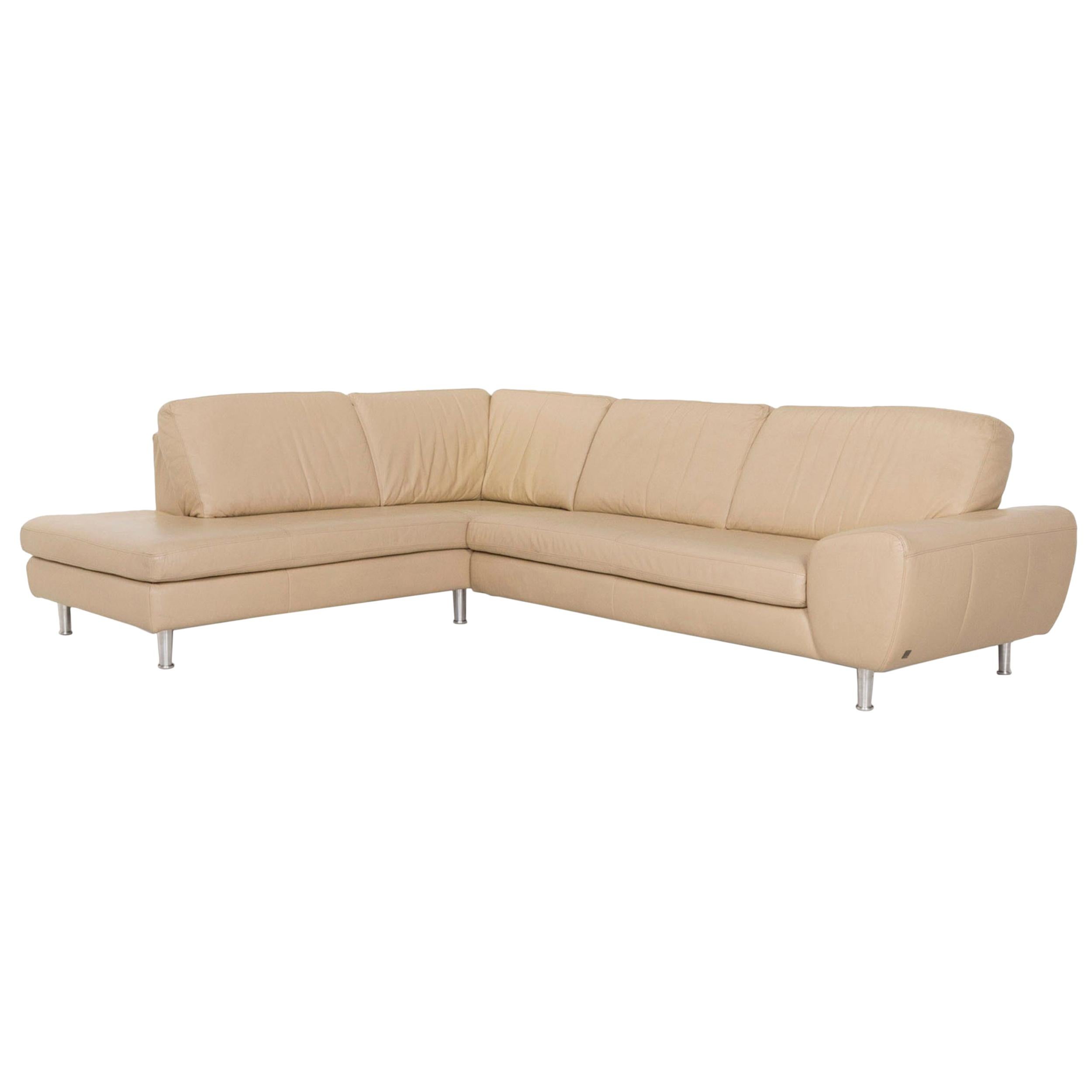 Willi Schillig Leather Sofa Beige Corner Sofa For Sale