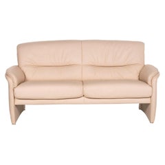Willi Schillig Leather Sofa Beige Two-Seat Couch