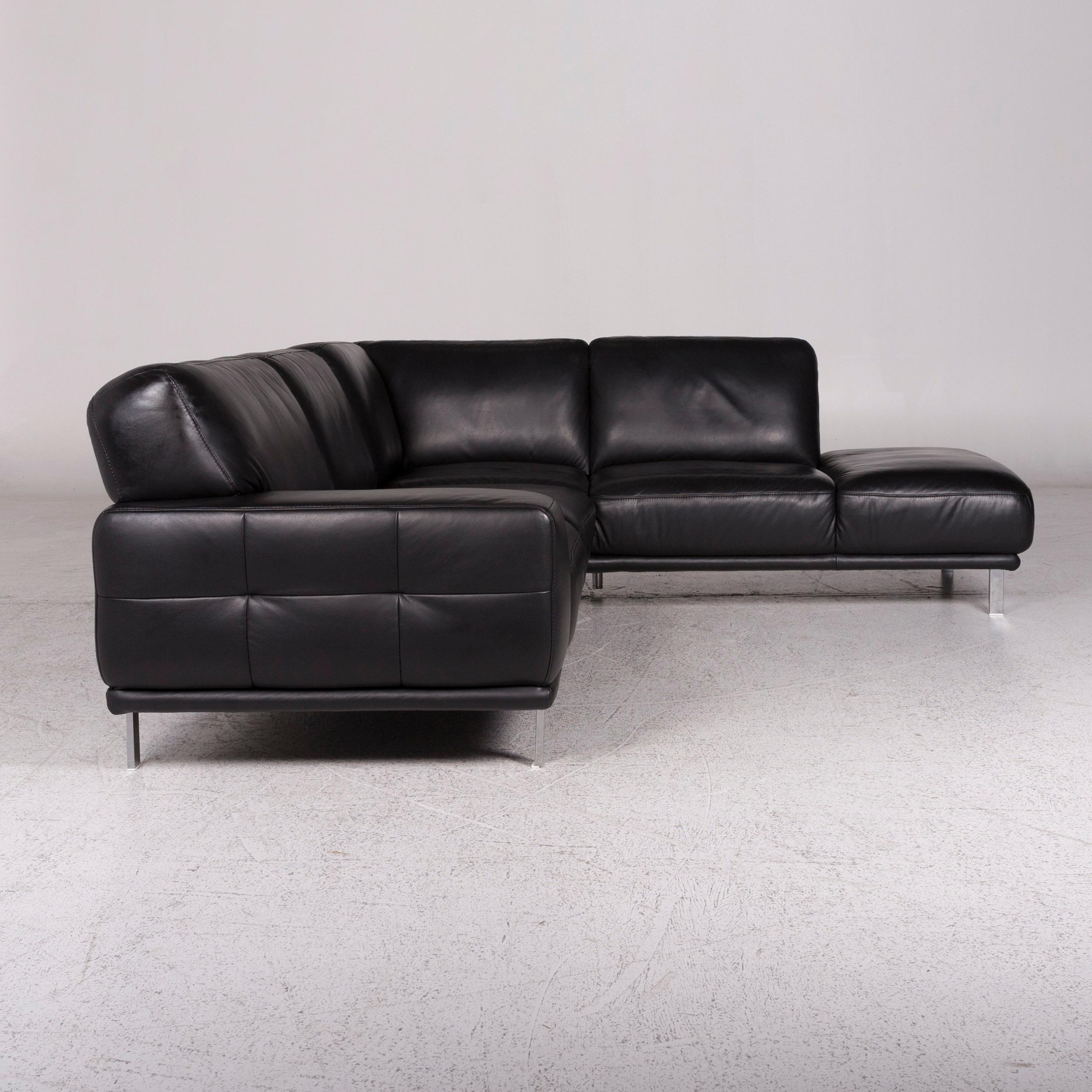 Willi Schillig Leather Sofa Black Corner Sofa 5