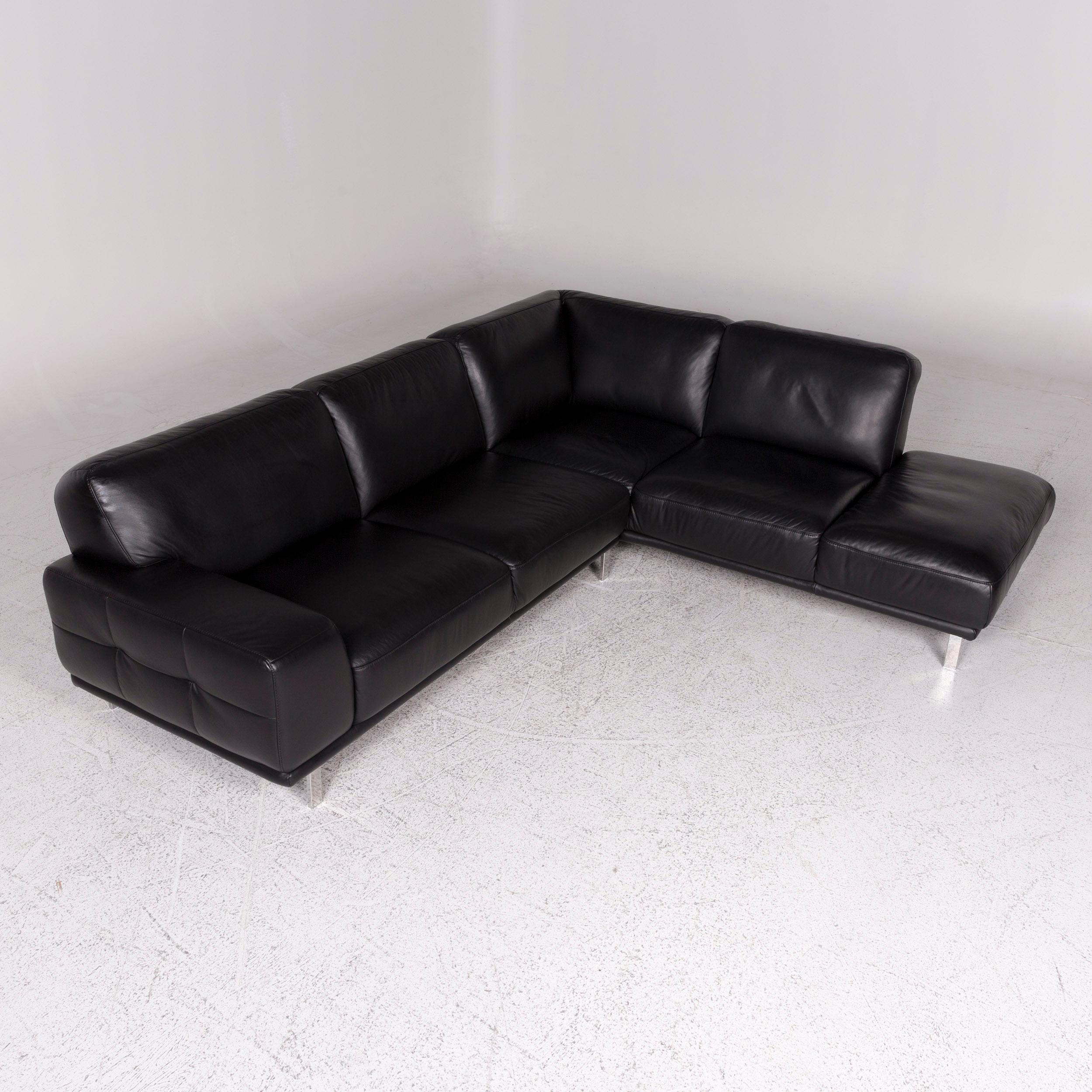 We bring to you a Willi Schillig leather sofa black corner sofa.

 
 Product measurements in centimeters:
 
 Depth 93
Width 262
Height 78
Seat-height 43
Rest-height 54
Seat-depth 58
Seat-width 200
Back-height 38.
  