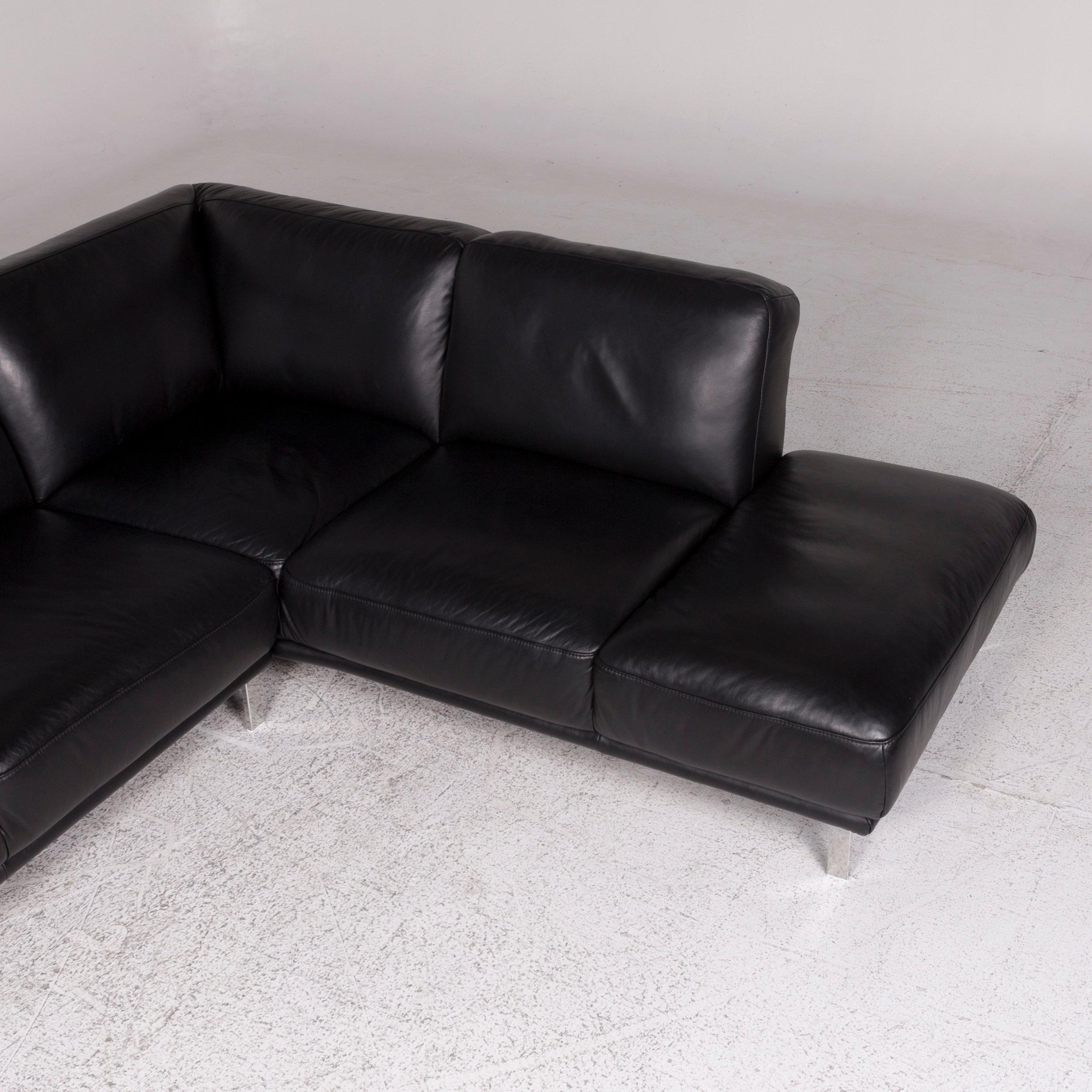Willi Schillig Leather Sofa Black Corner Sofa 1
