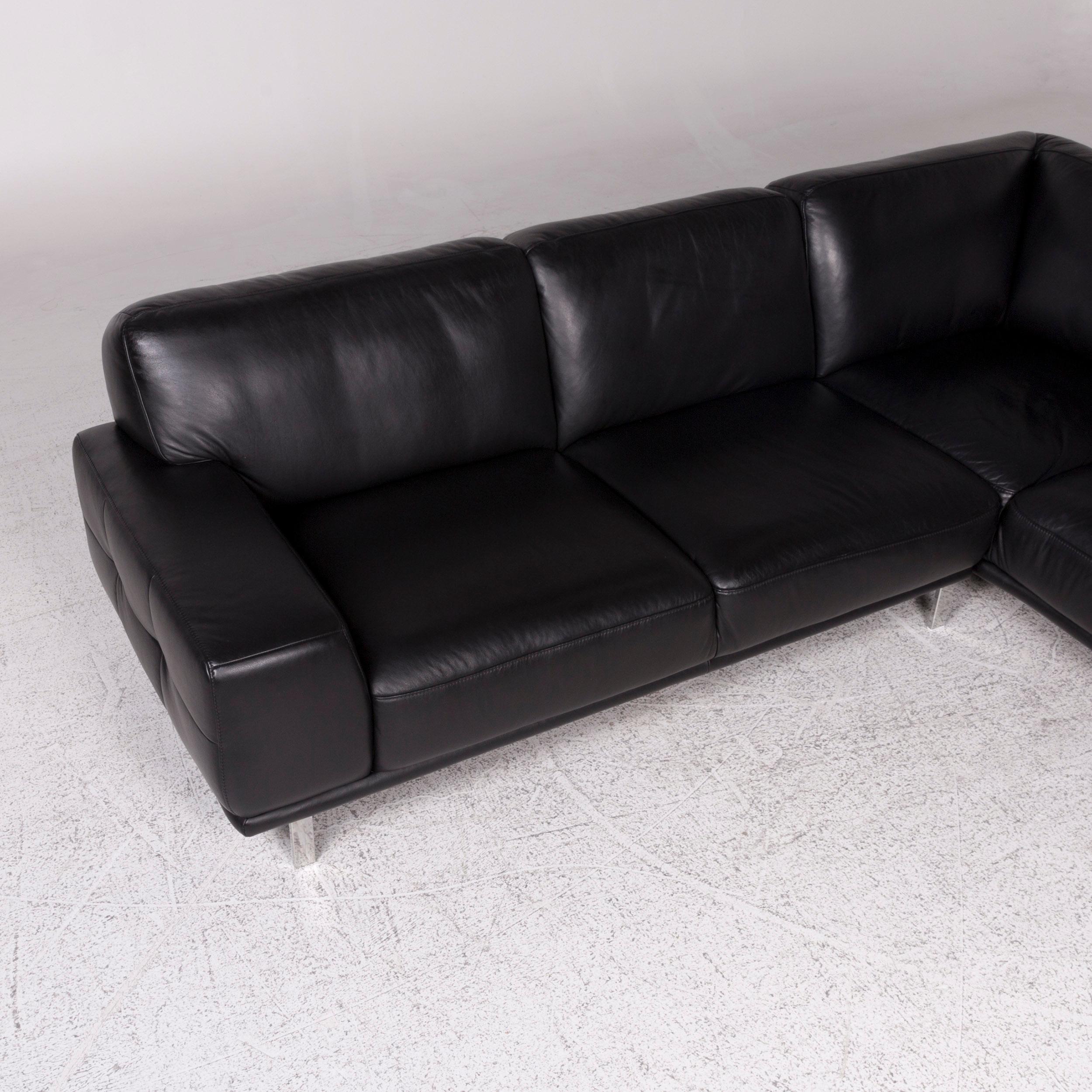 Willi Schillig Leather Sofa Black Corner Sofa 2