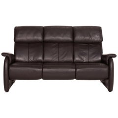 Willi Schillig Leather Sofa Brown Dark Brown Three-Seater Couch