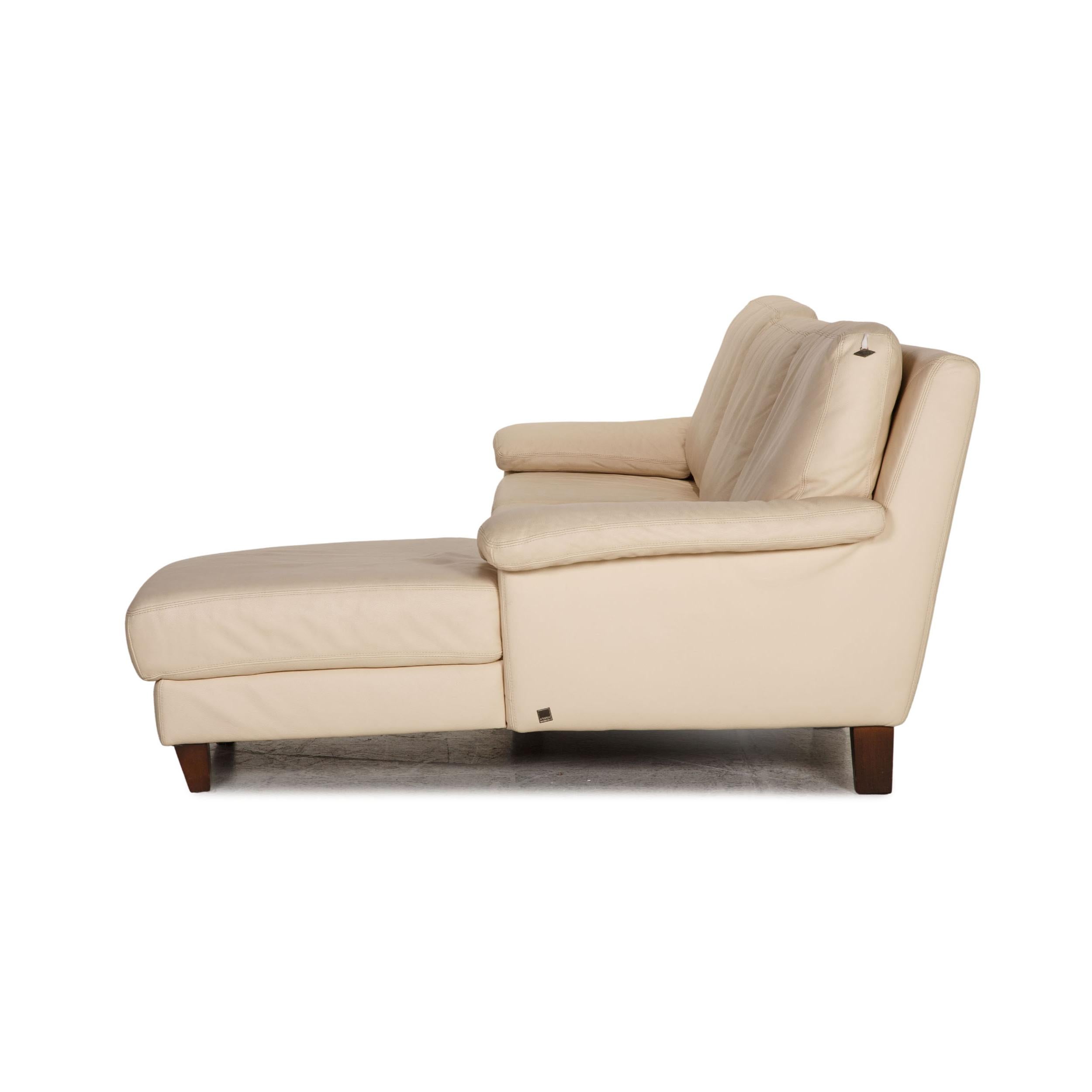 Willi Schillig Leather Sofa Cream Corner Sofa Couch For Sale 4