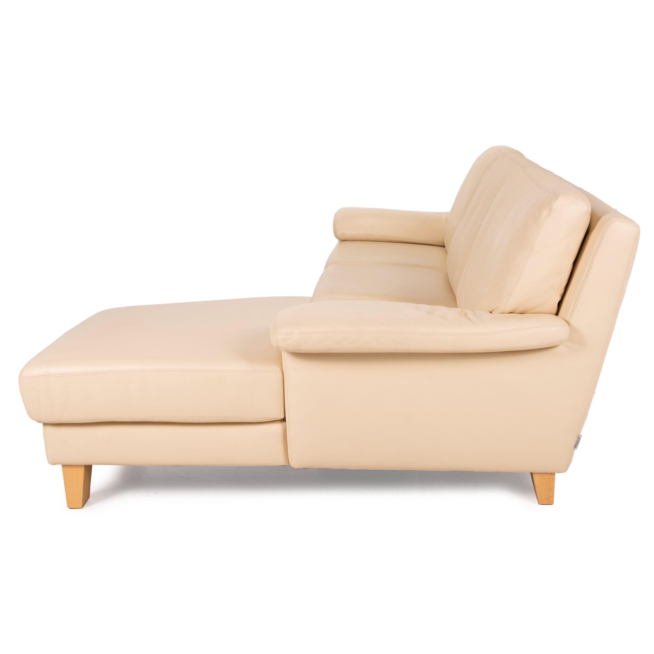 Willi Schillig Leather Sofa Cream Corner Sofa Couch For Sale 4