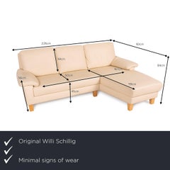 Willi Schillig Leather Sofa Cream Corner Sofa Couch