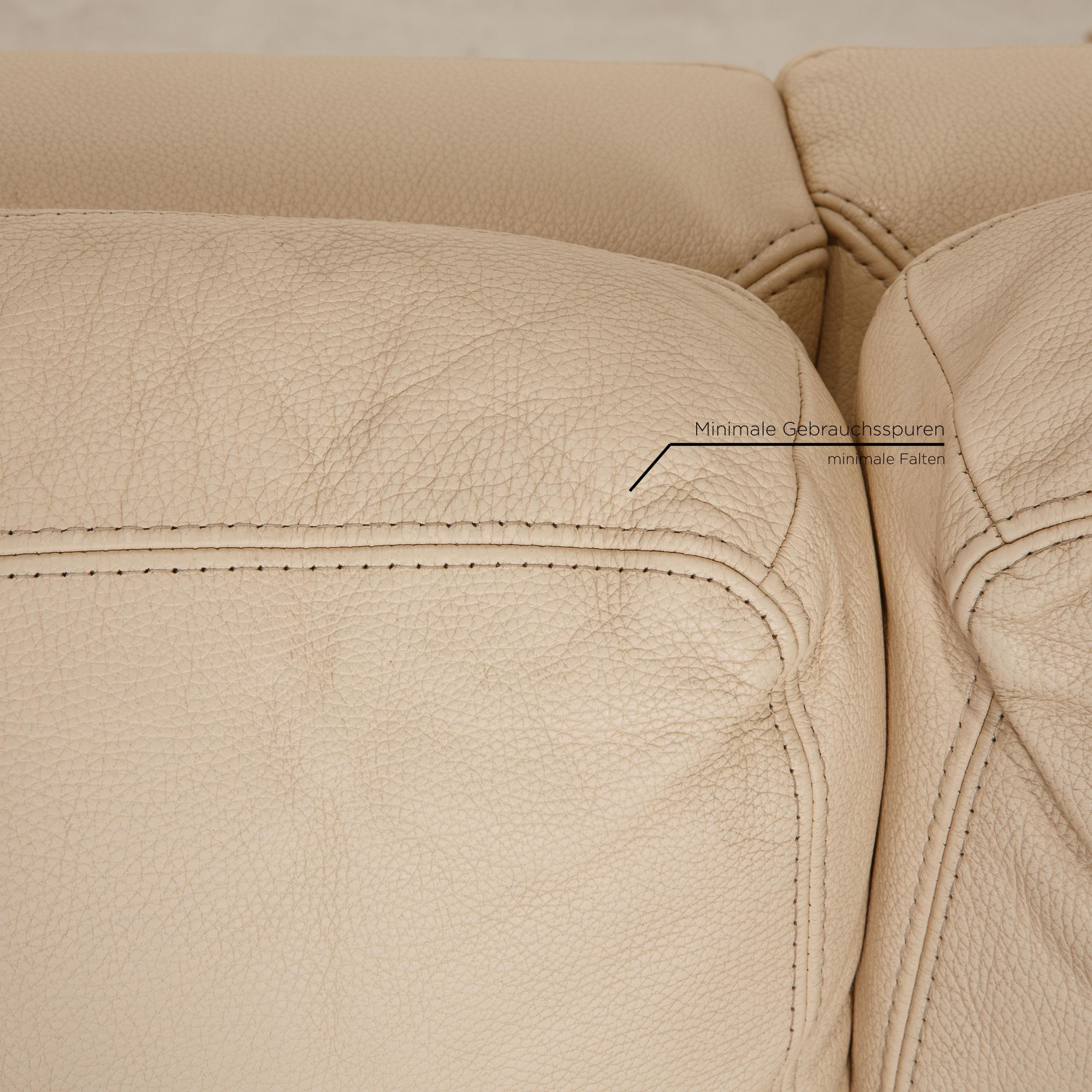 Modern Willi Schillig Leather Sofa Cream Corner Sofa Couch For Sale