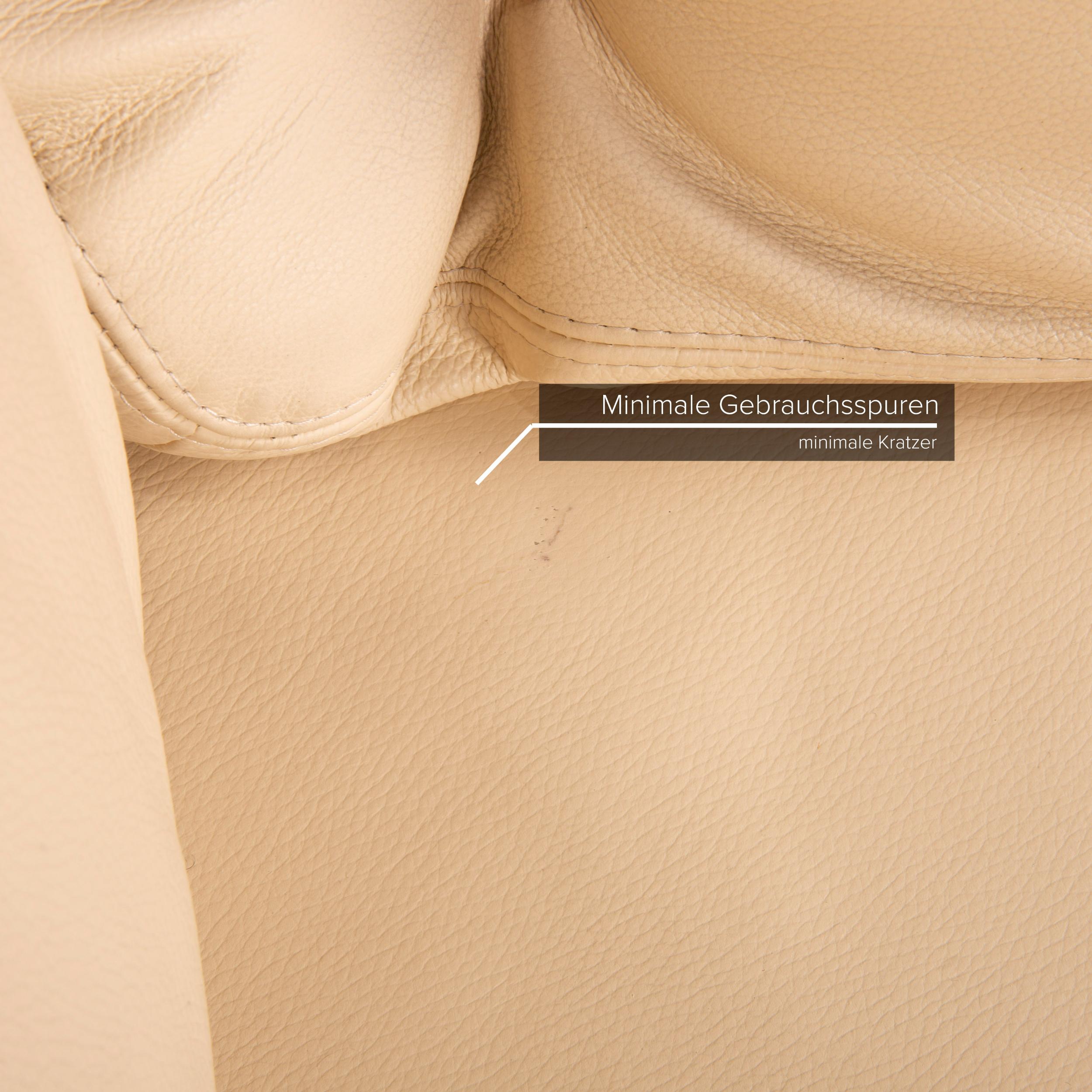 Modern Willi Schillig Leather Sofa Cream Corner Sofa Couch For Sale