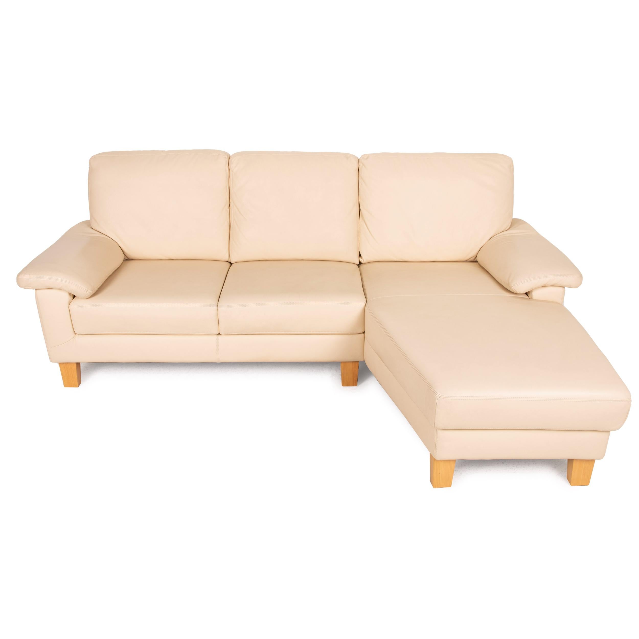 Willi Schillig Leather Sofa Cream Corner Sofa Couch For Sale 1