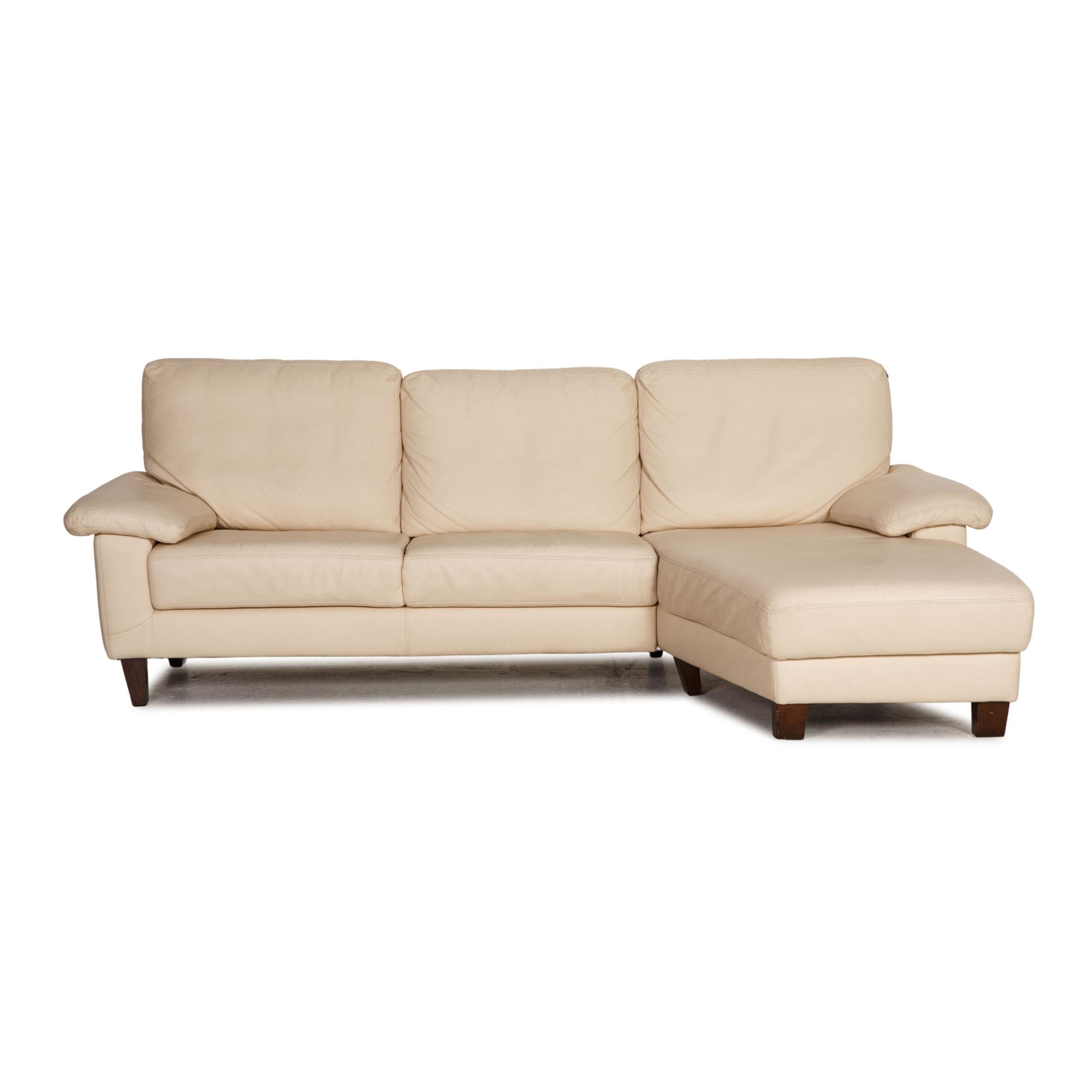 Willi Schillig Leather Sofa Cream Corner Sofa Couch For Sale 2