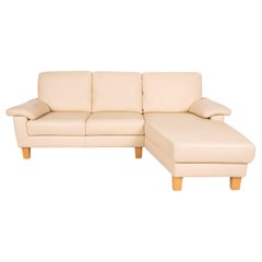Willi Schillig Leather Sofa Cream Corner Sofa Couch