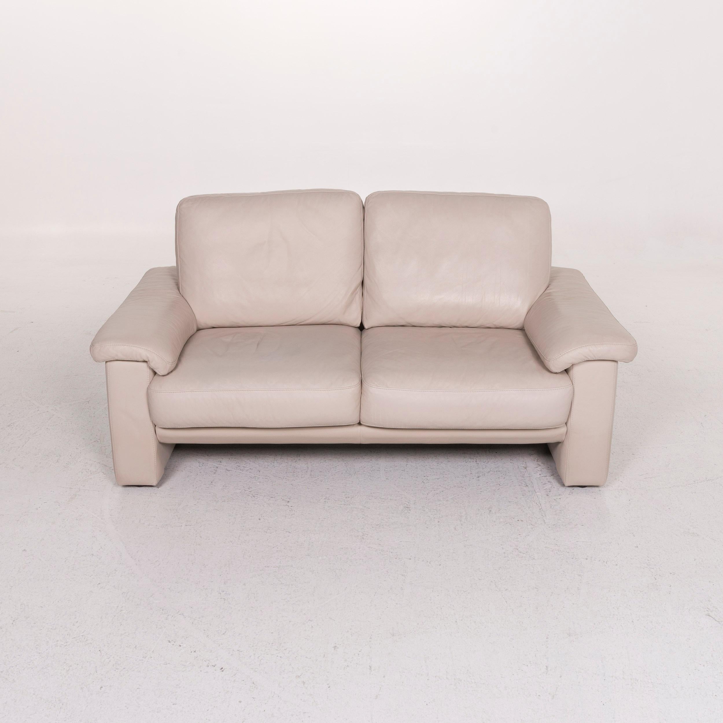 Willi Schillig Leather Sofa Cream Two-Seat Couch 4