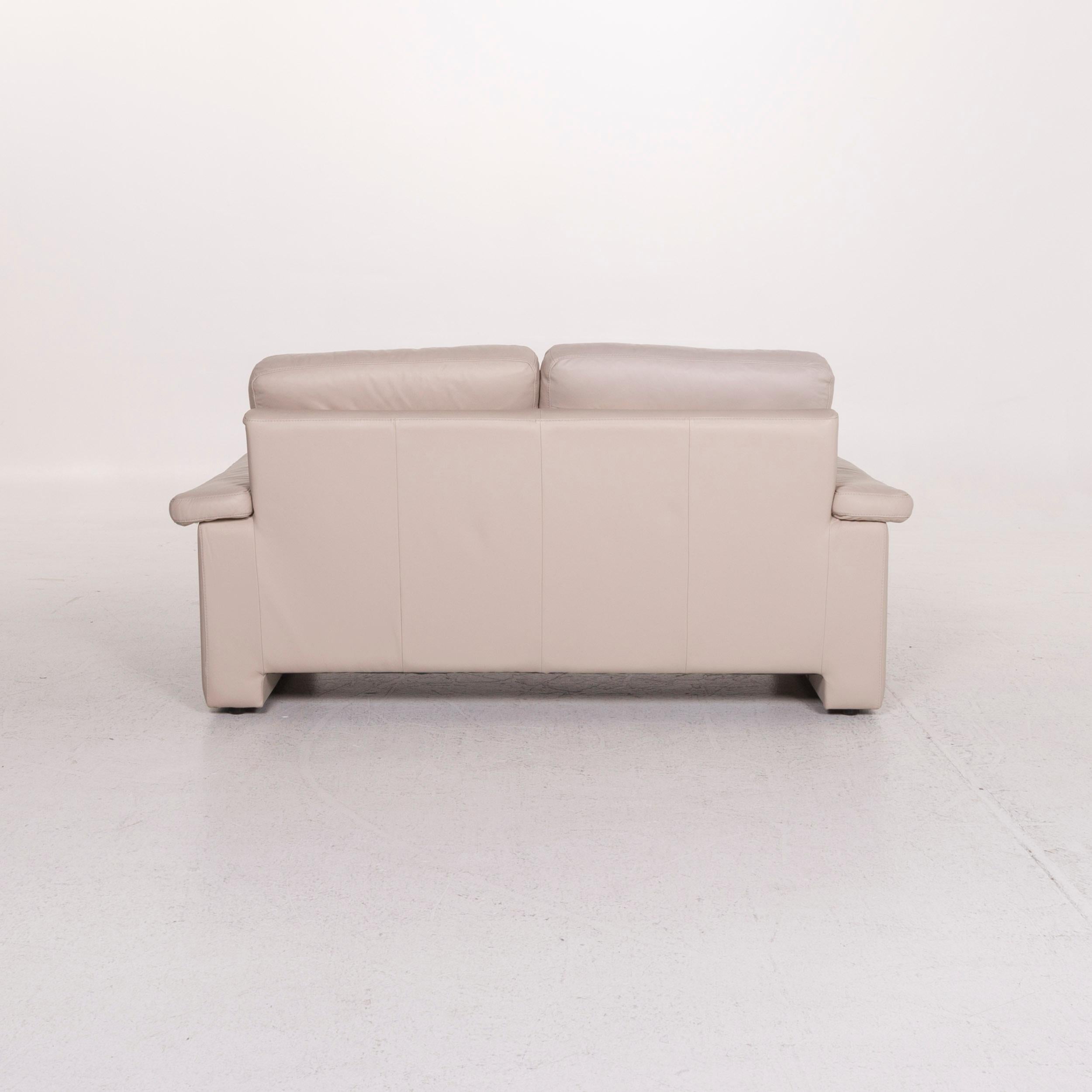 Willi Schillig Leather Sofa Cream Two-Seat Couch 6