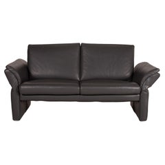 Willi Schillig Leather Sofa Gray Two-Seater Function Couch