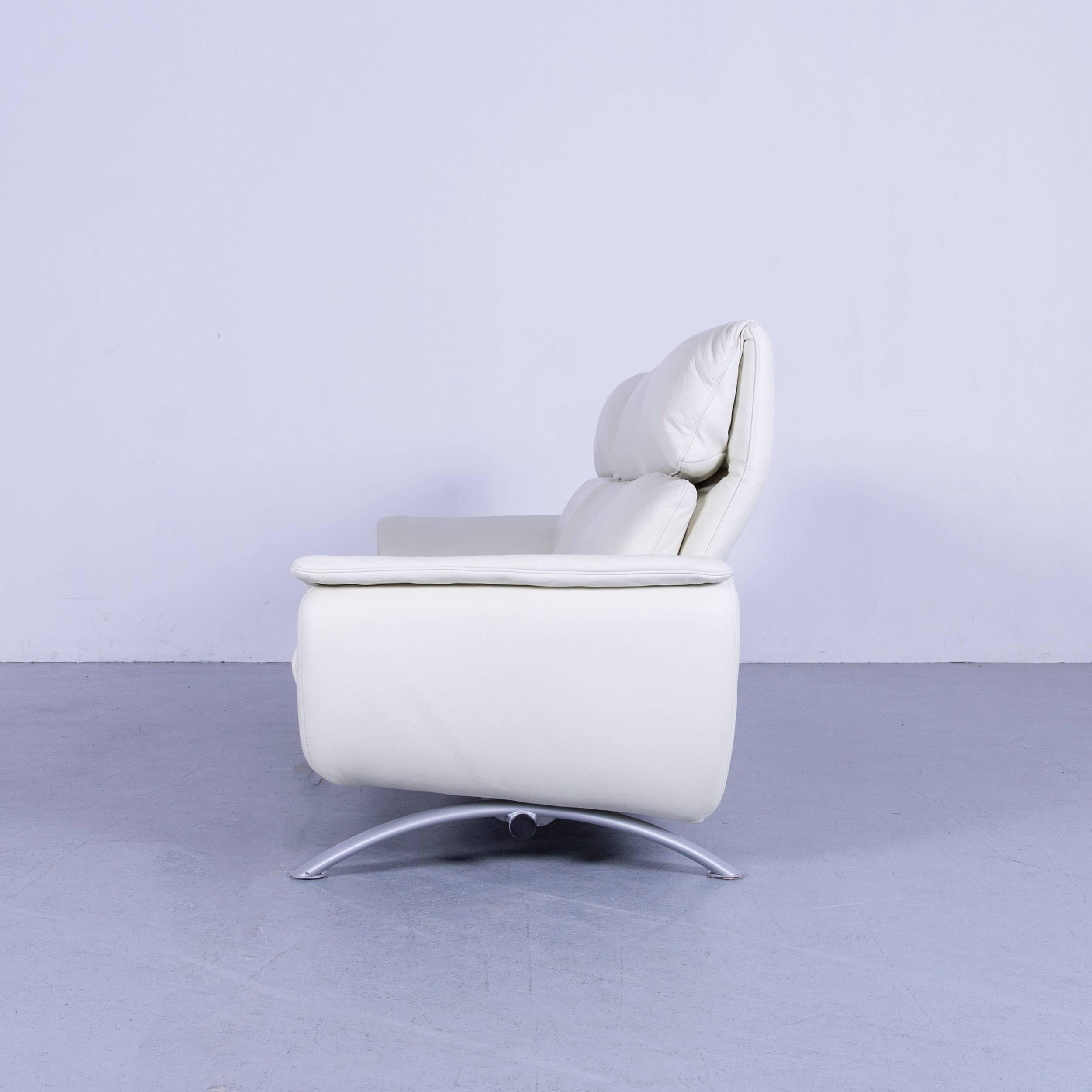 Willi Schillig Leather Sofa Off-White Three-Seat For Sale 5