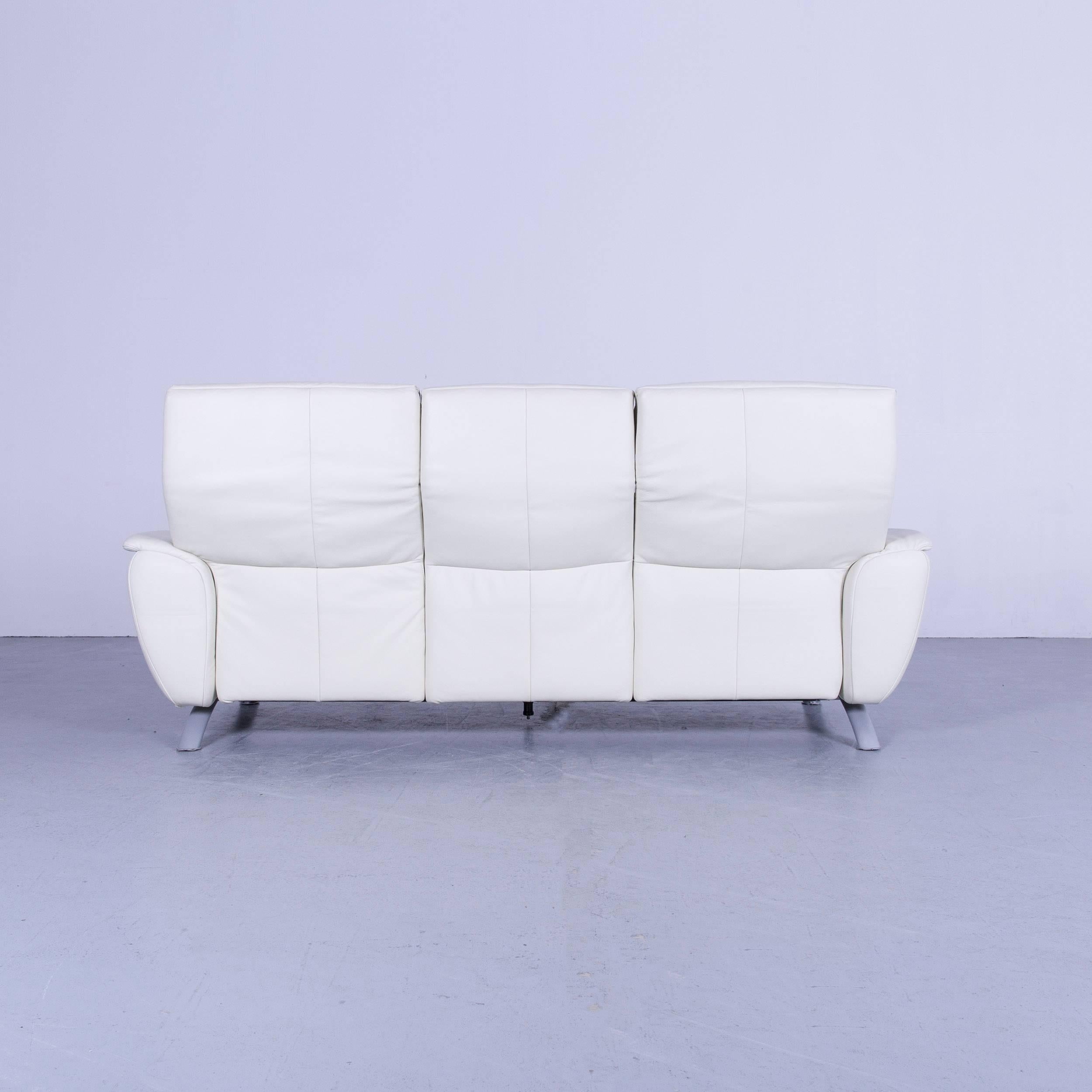 Willi Schillig Leather Sofa Off-White Three-Seat For Sale 6