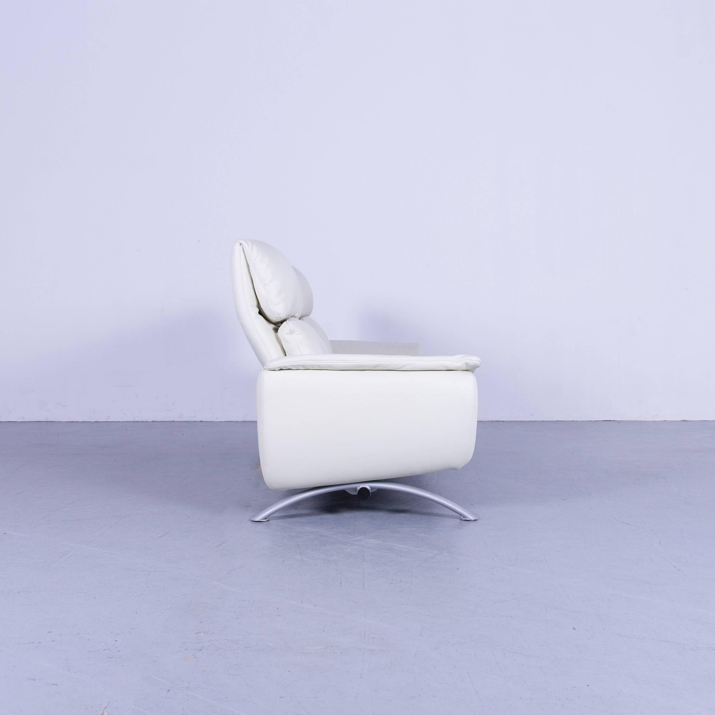 Willi Schillig Leather Sofa Off-White Three-Seat For Sale 7